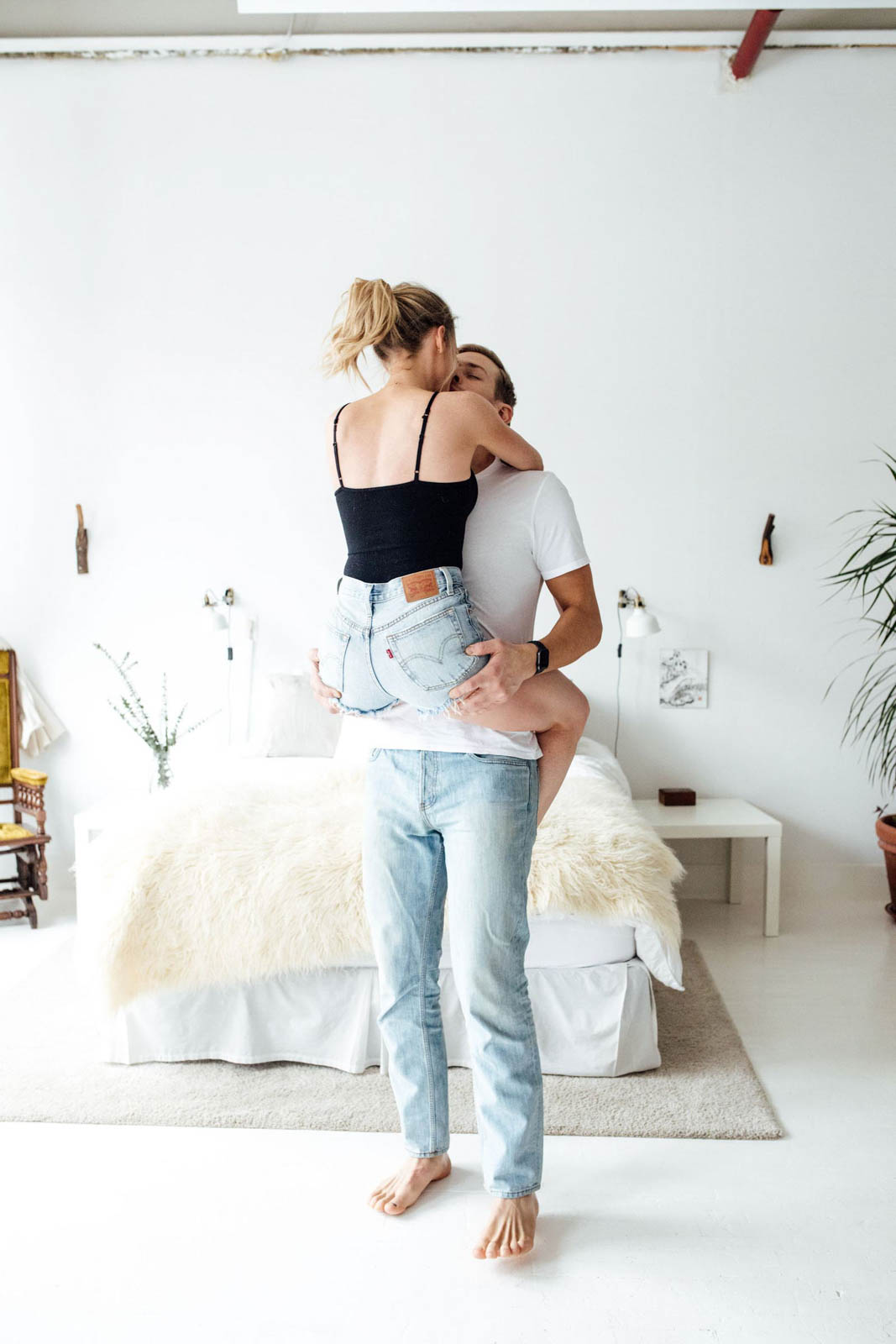 A bright and airy Intimate At Home Engagement Shoot