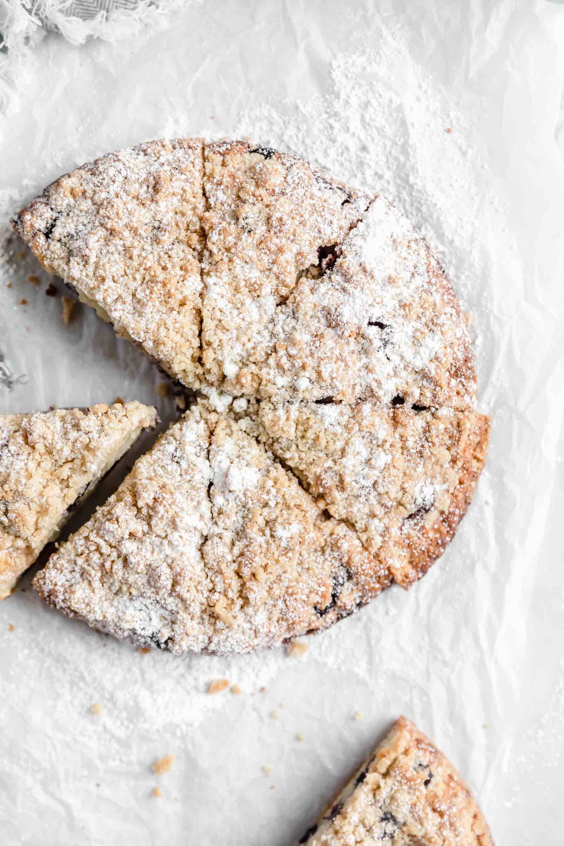 Blueberry scones with a decadent streusel topping. These blueberry streusel scones are perfect for mother's day!