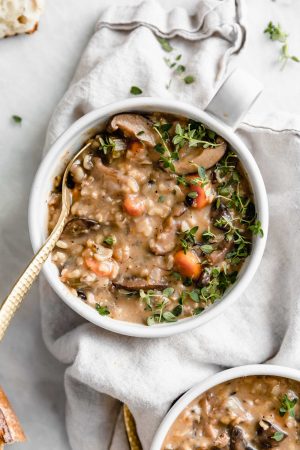 Instant Pot Mushroom Wild Rice Soup Recipe | Vegetarian Soup Recipe