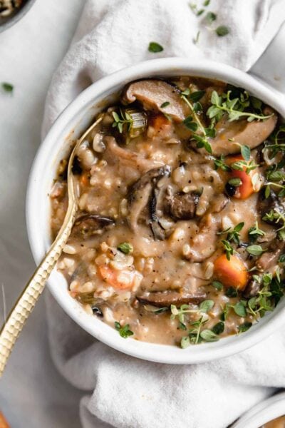 hearty crockpot mushroom wild rice soup perfect for a cozy night in