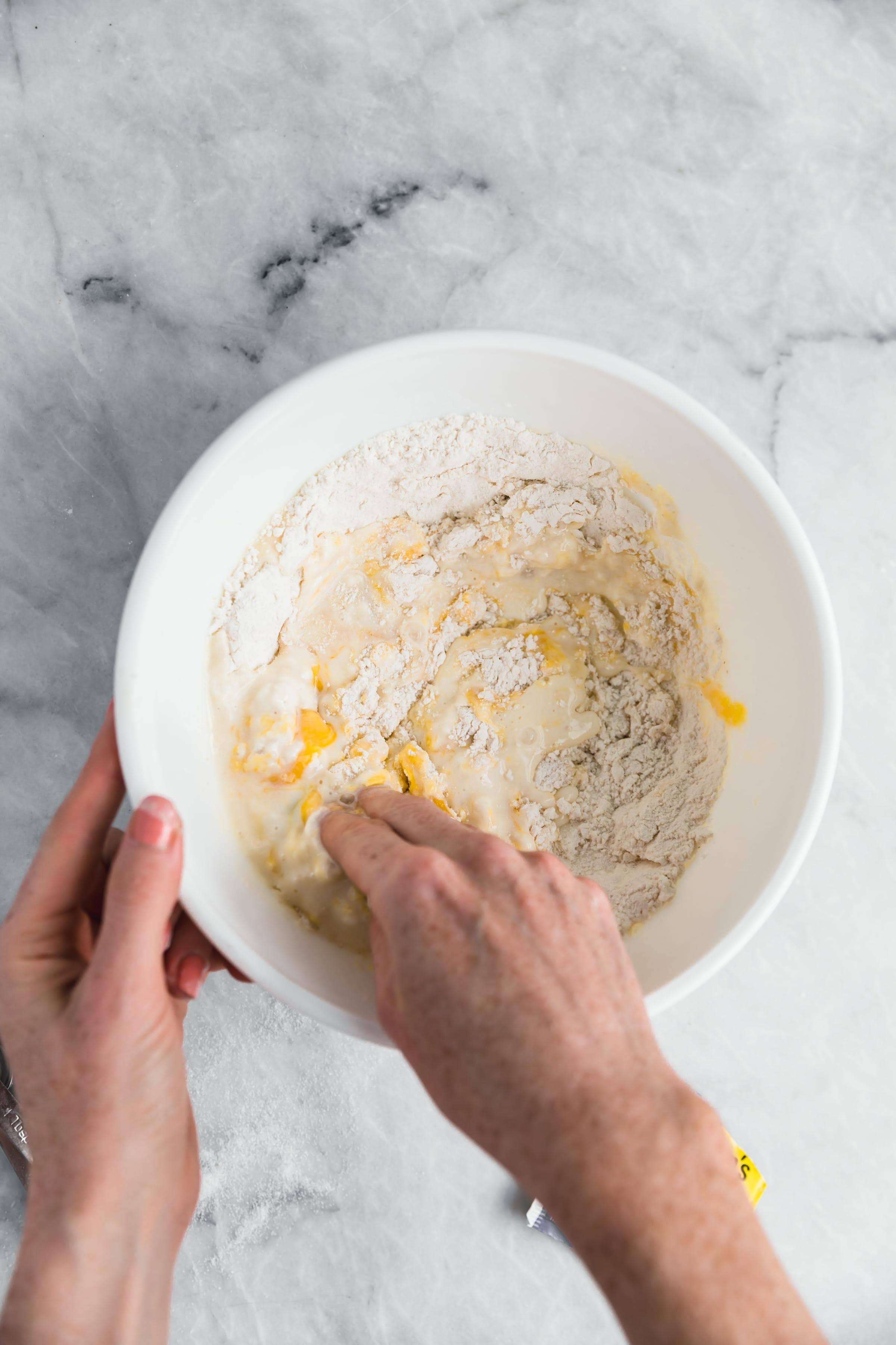 stir together dough using your hands