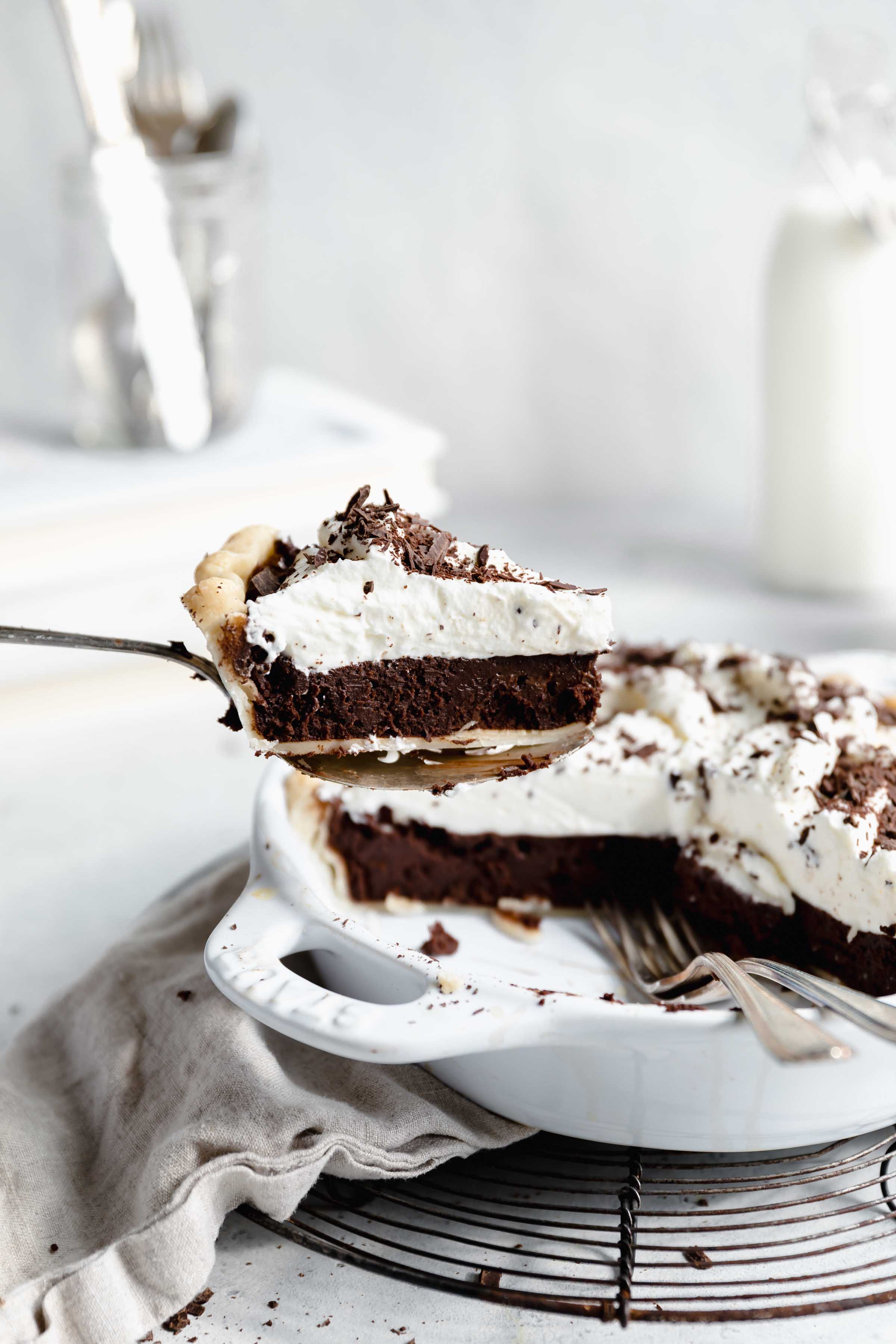 This deliciously fudgy chocolate cream pie is the perfect addition to your thanksgiving table this year!