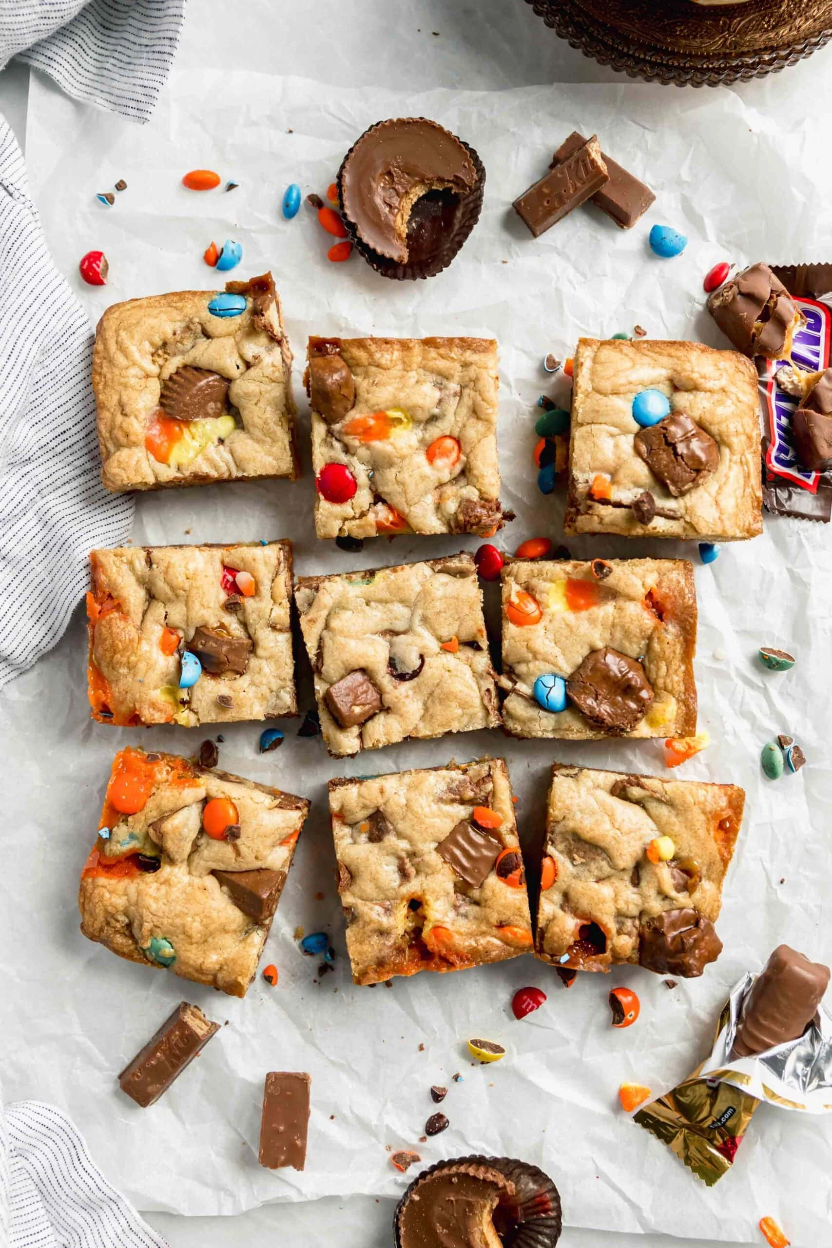 Leftover Halloween Candy Cookie Bars - Butternut Bakery