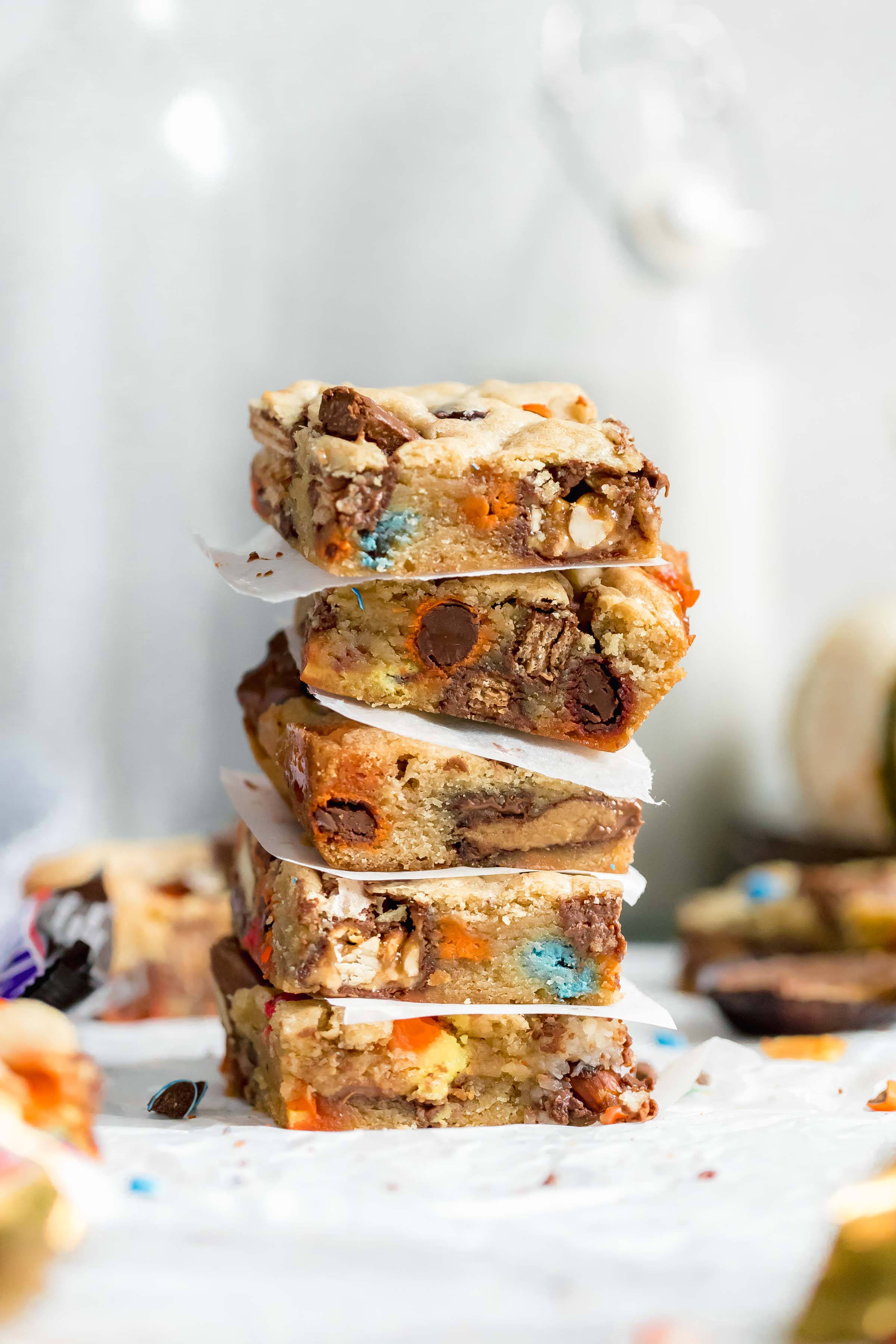 Use up all that leftover candy with these quick and easy leftover halloween candy cookie bars