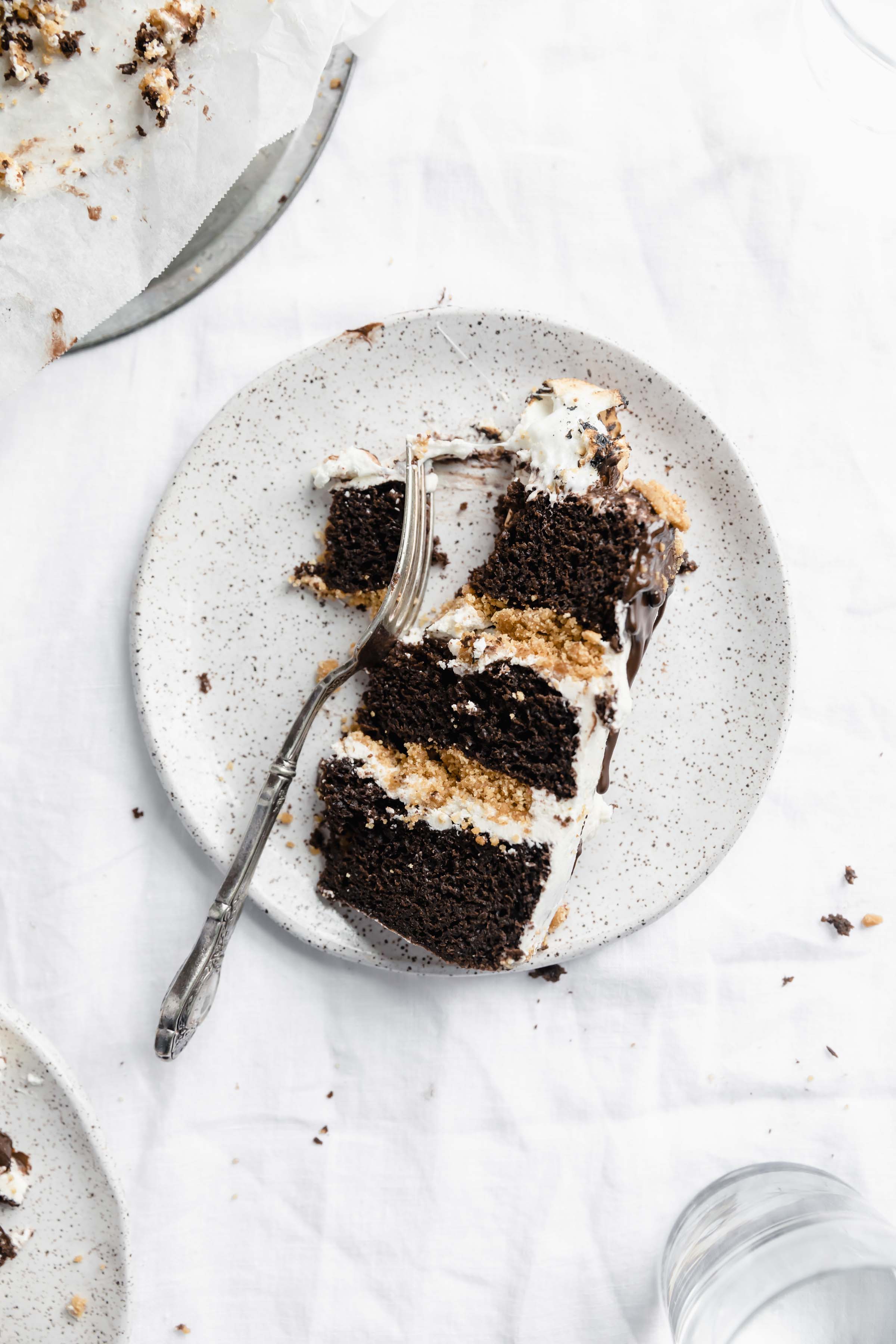 Slice of s’mores Cake