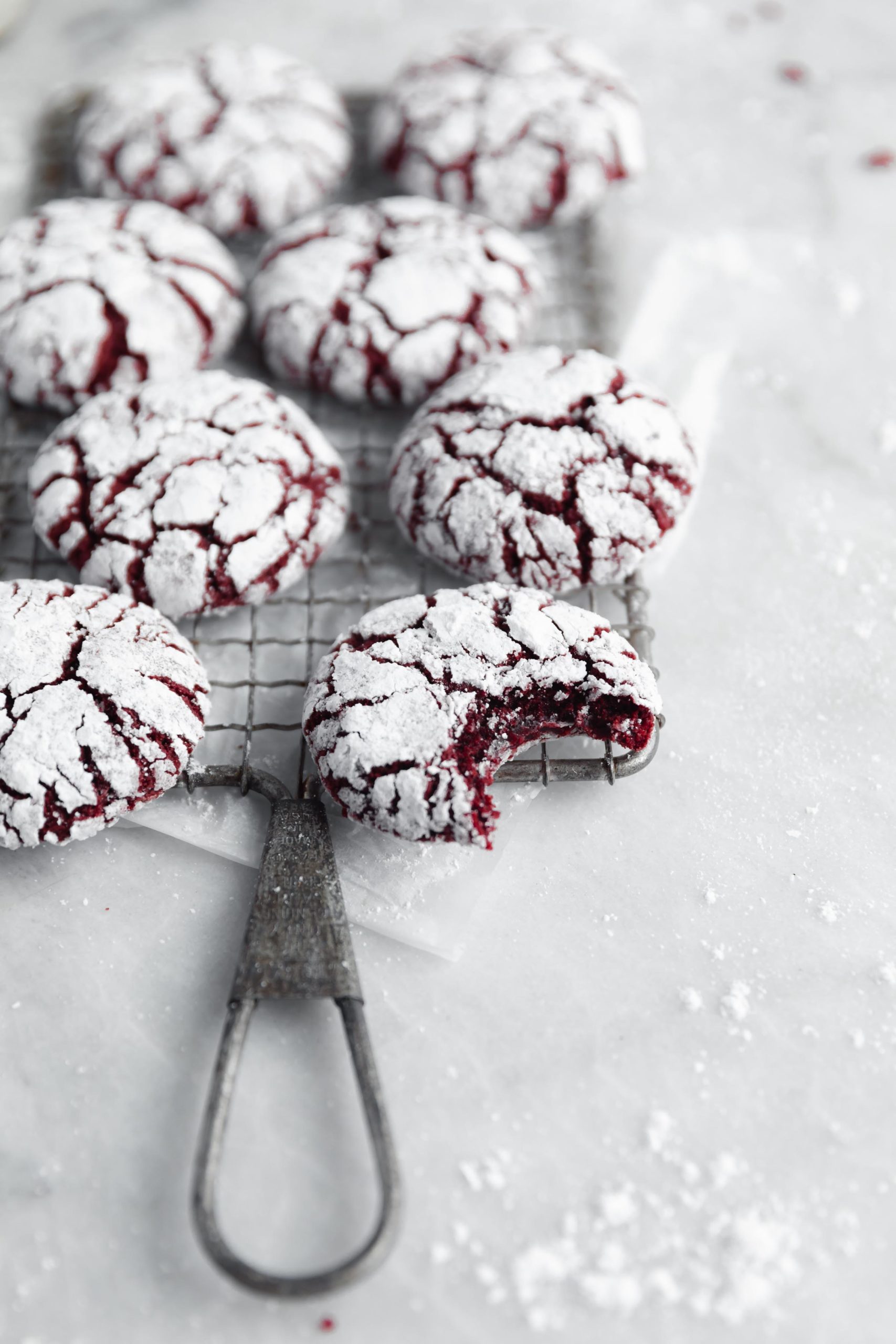 Red Velvet Crinkle Cookies Via Broma Bakery