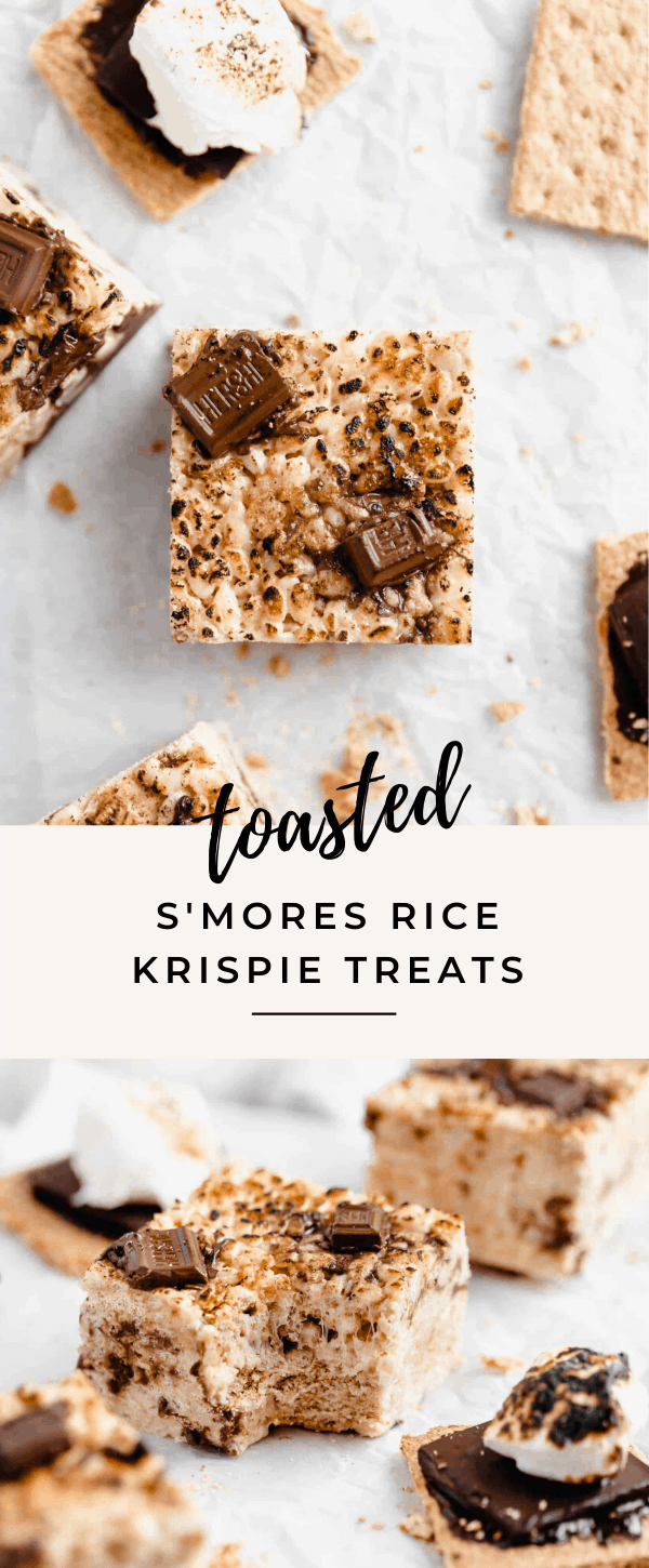 S'mores rice krispie treats with a bite taken out