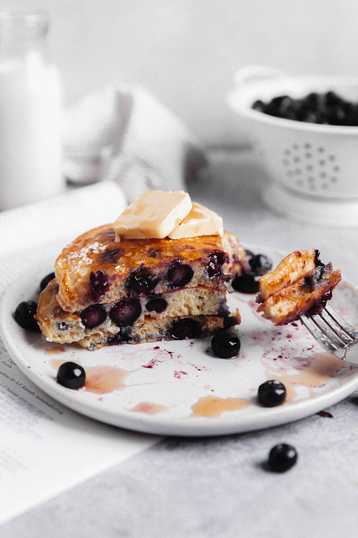fluffy blueberry pancakes loaded with blueberries