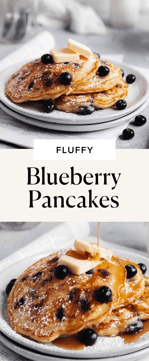 fluffy blueberry pancakes pin