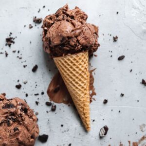 chocolate oreo ice cream cone