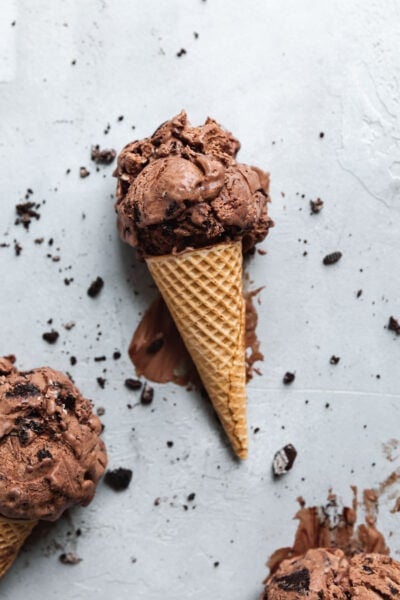chocolate oreo ice cream cone