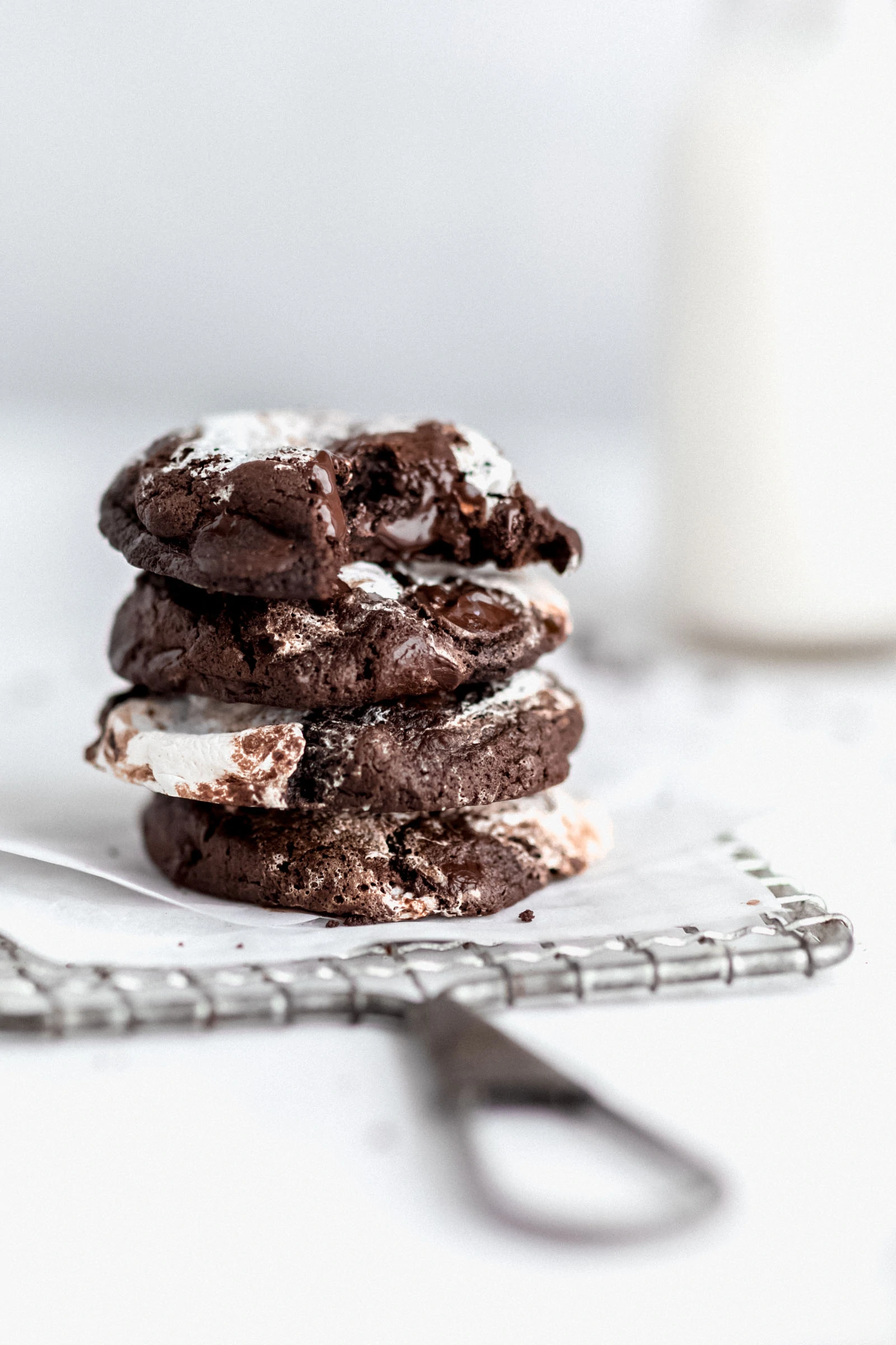 stack of chocolate marshmallow cookies