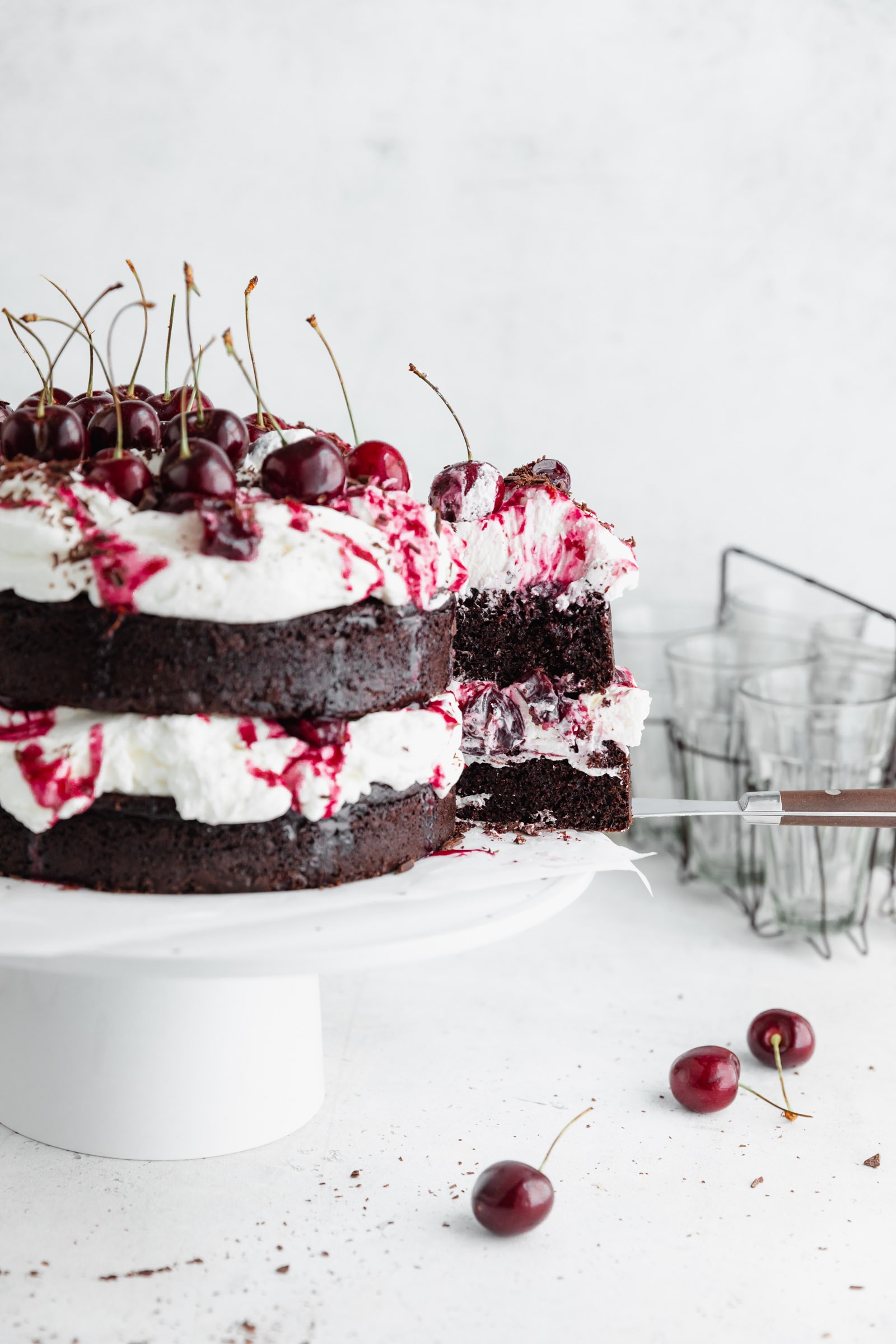 black forest cake with whipped cream