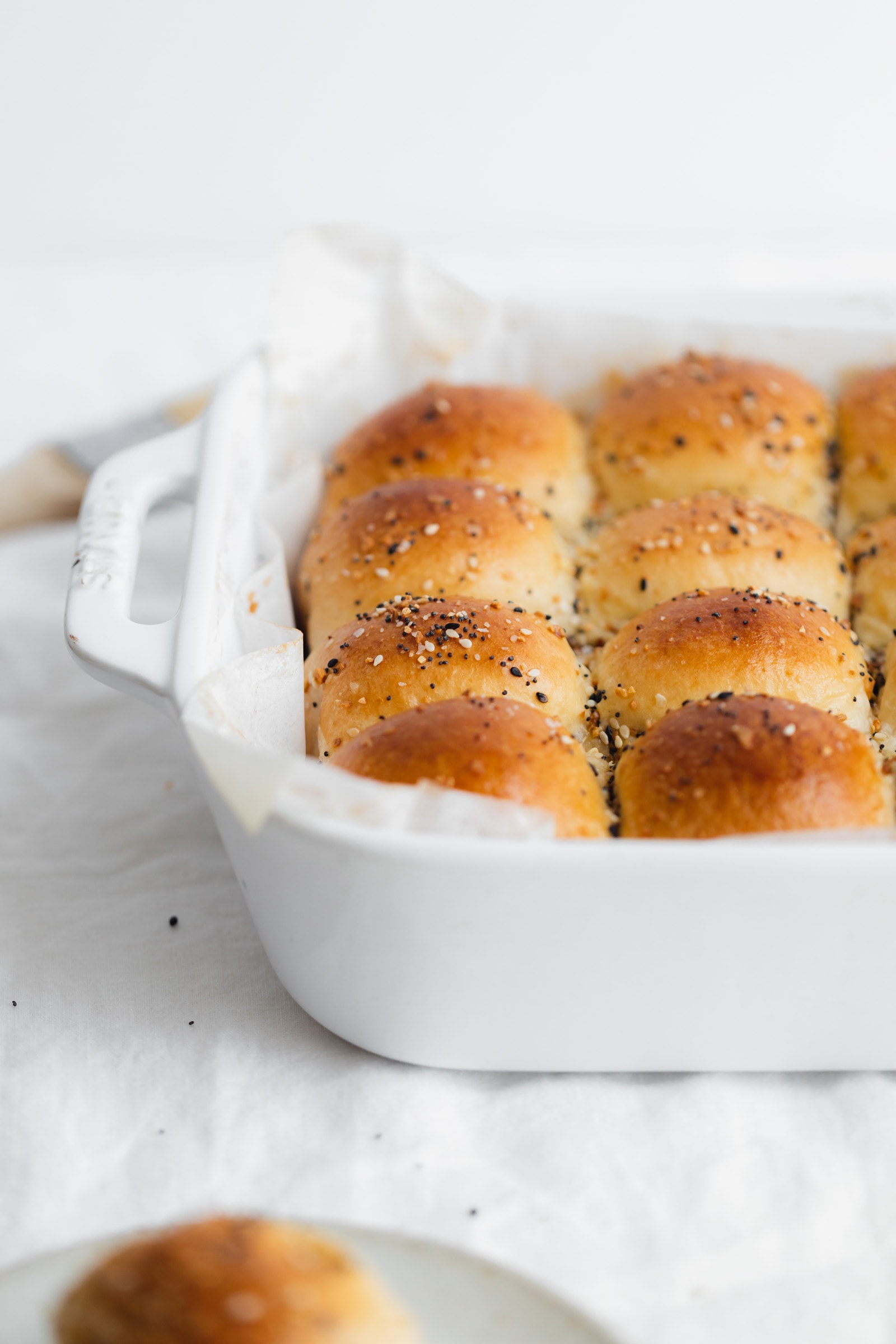 everything parker house rolls with seasoning on top