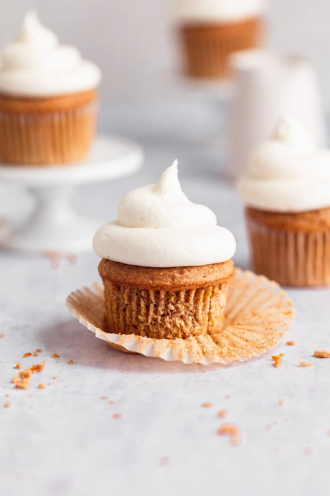 carrot cake cupcakes with cream cheese frosting