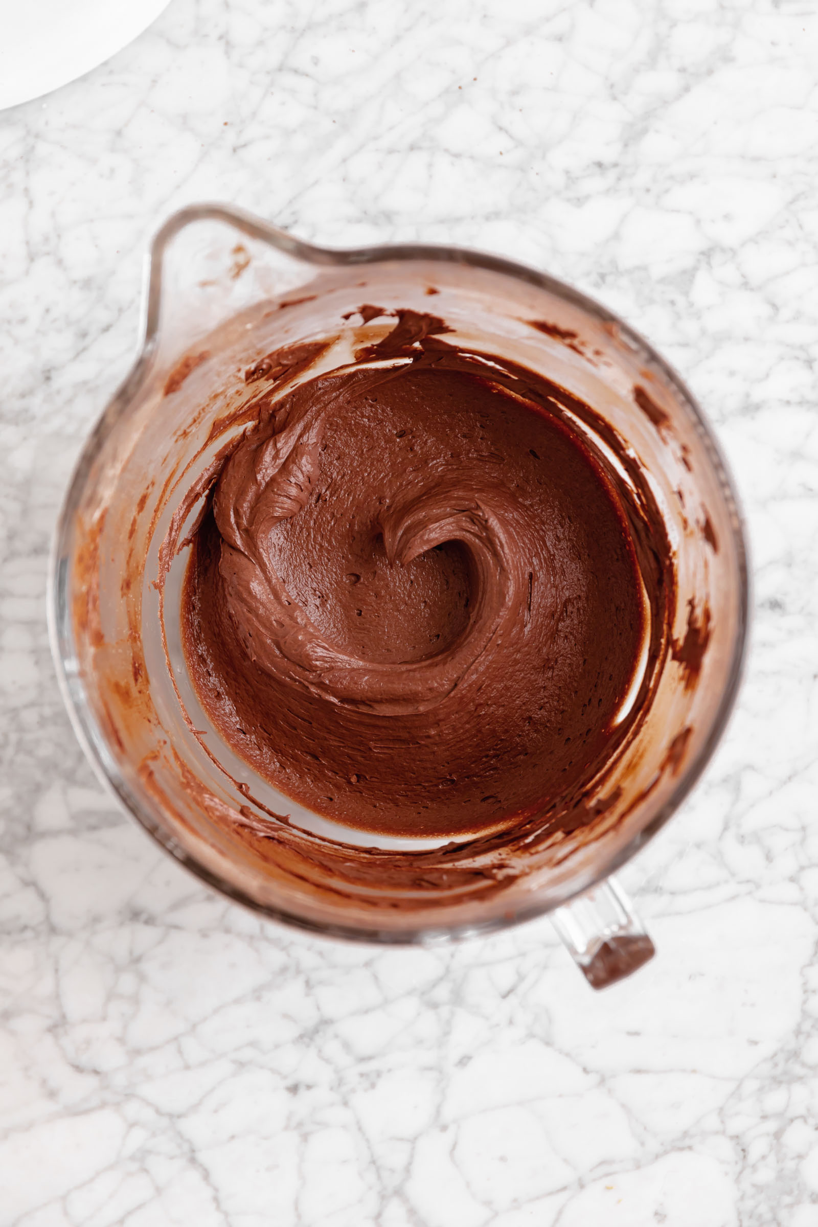chocolate frosting in a bowl
