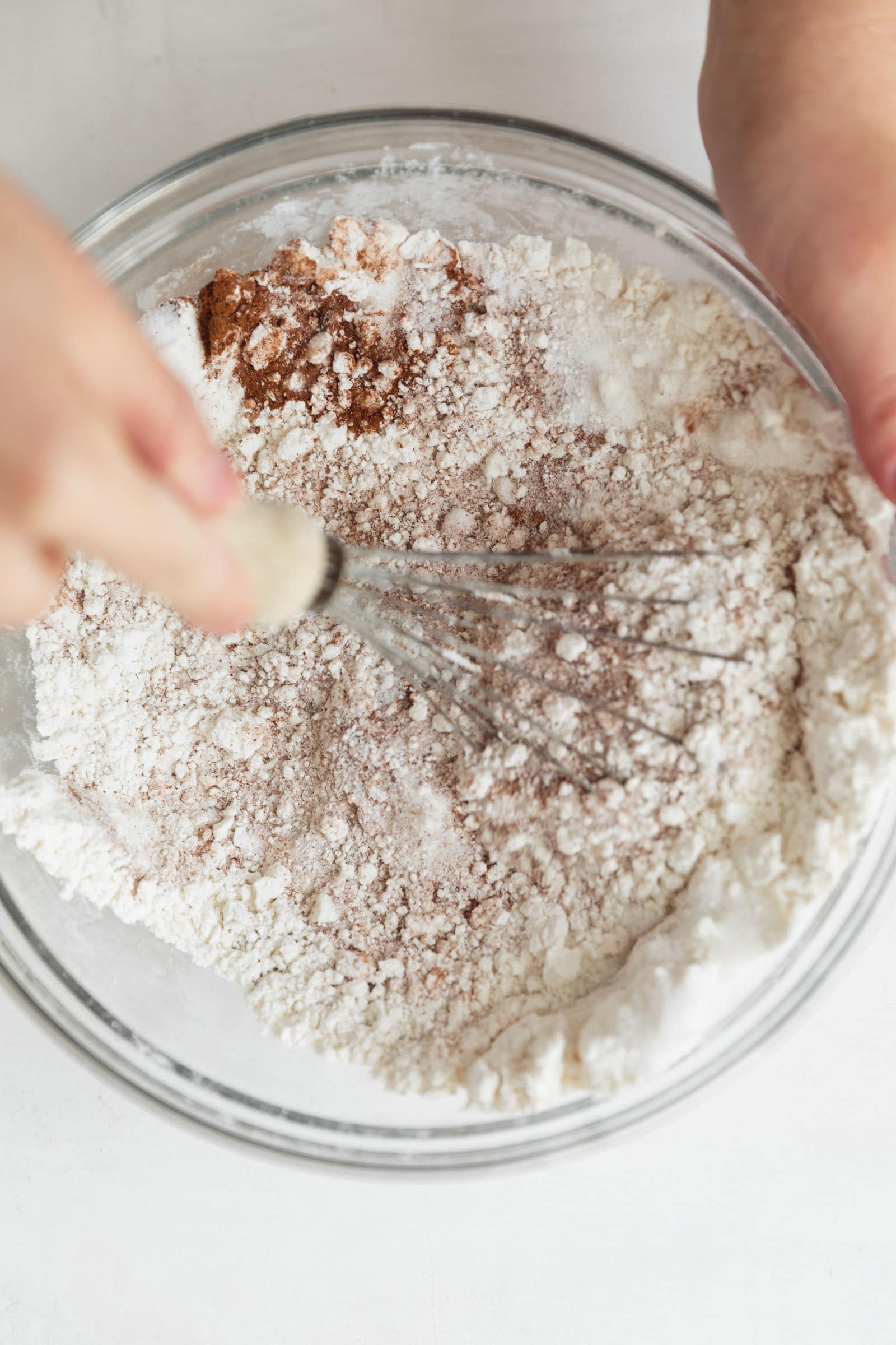 dry ingredients mixing together