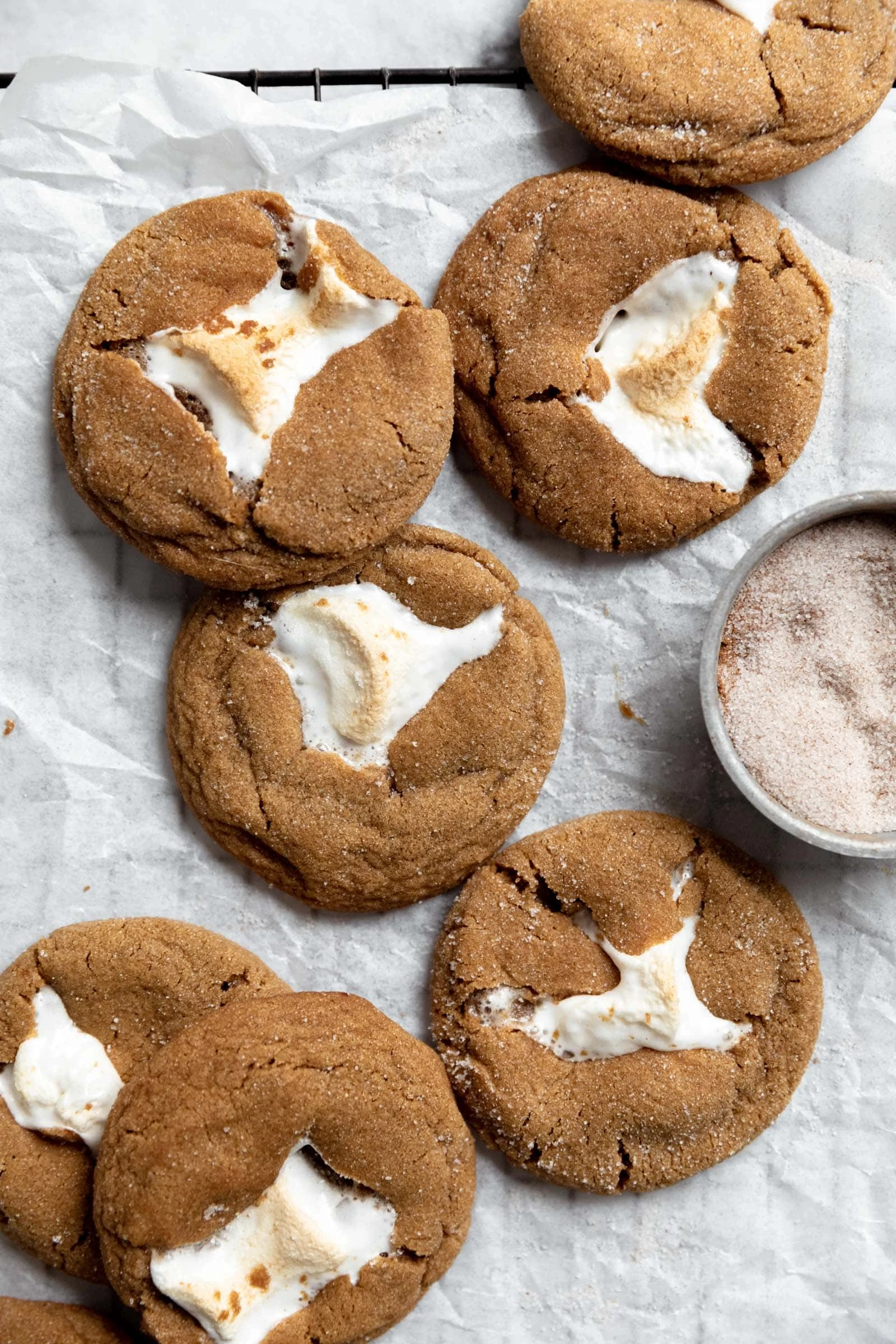chewy marshmallow molasses cookies