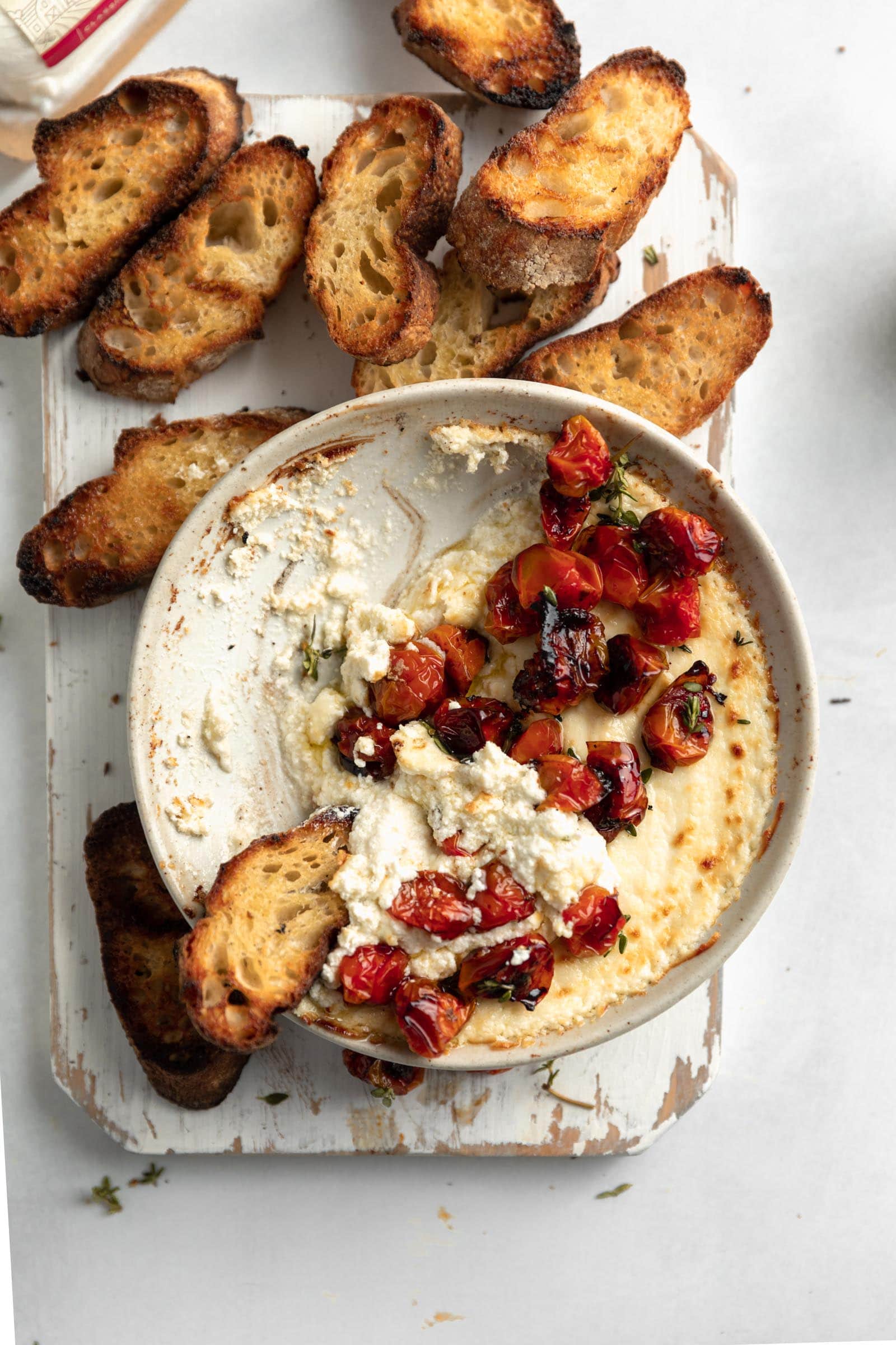 warm goat cheese dip baked with bread