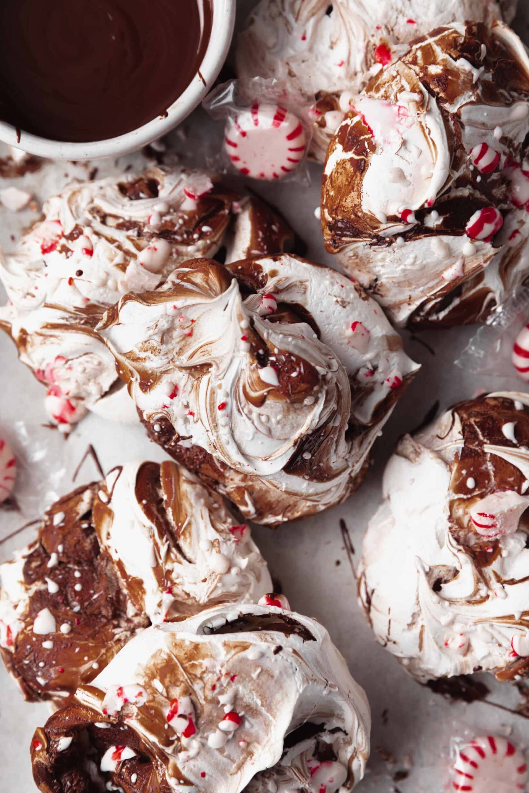 chocolate peppermint merginues