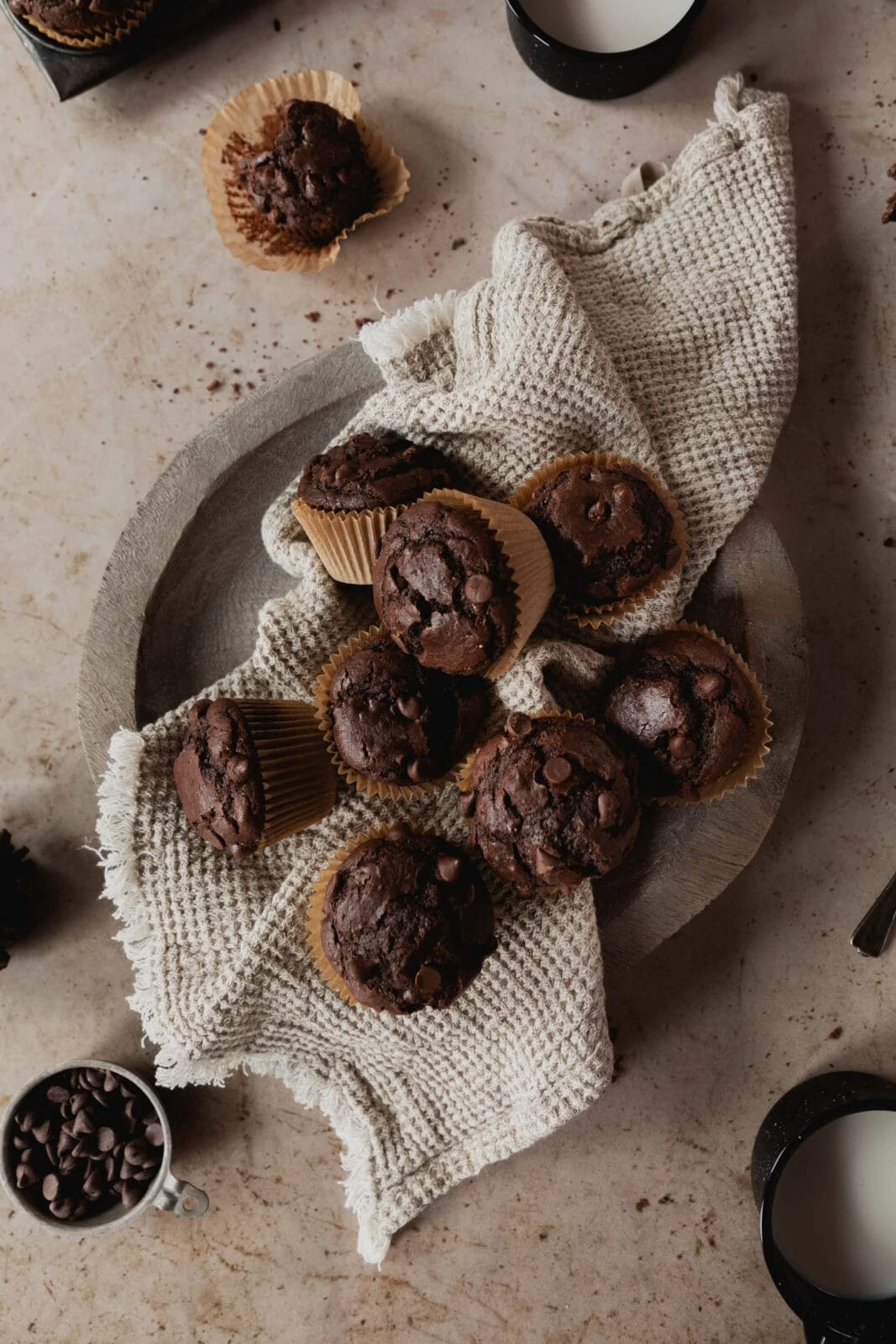 double chocolate muffins with chcolate chips