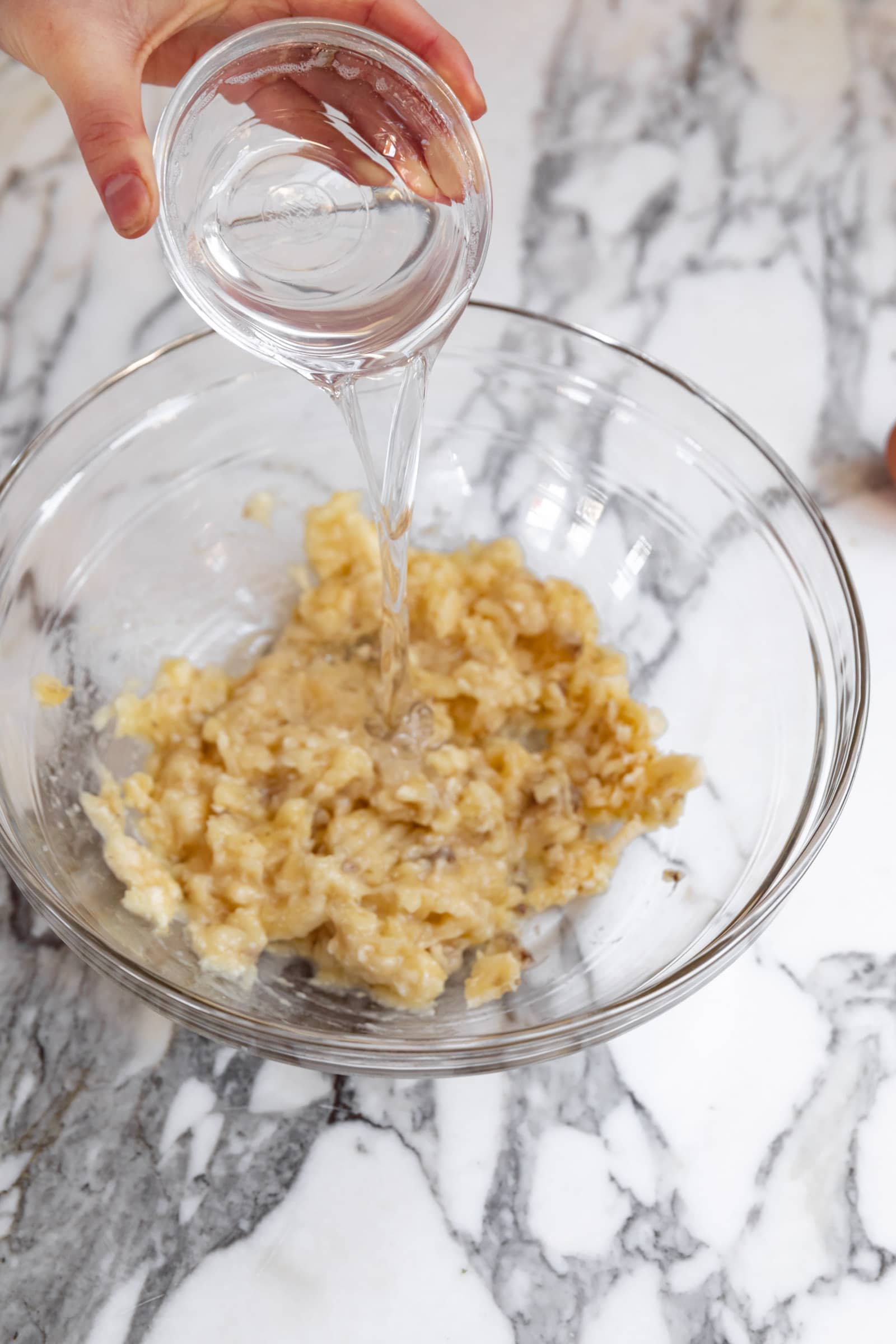 coconut oil with mashed bananas