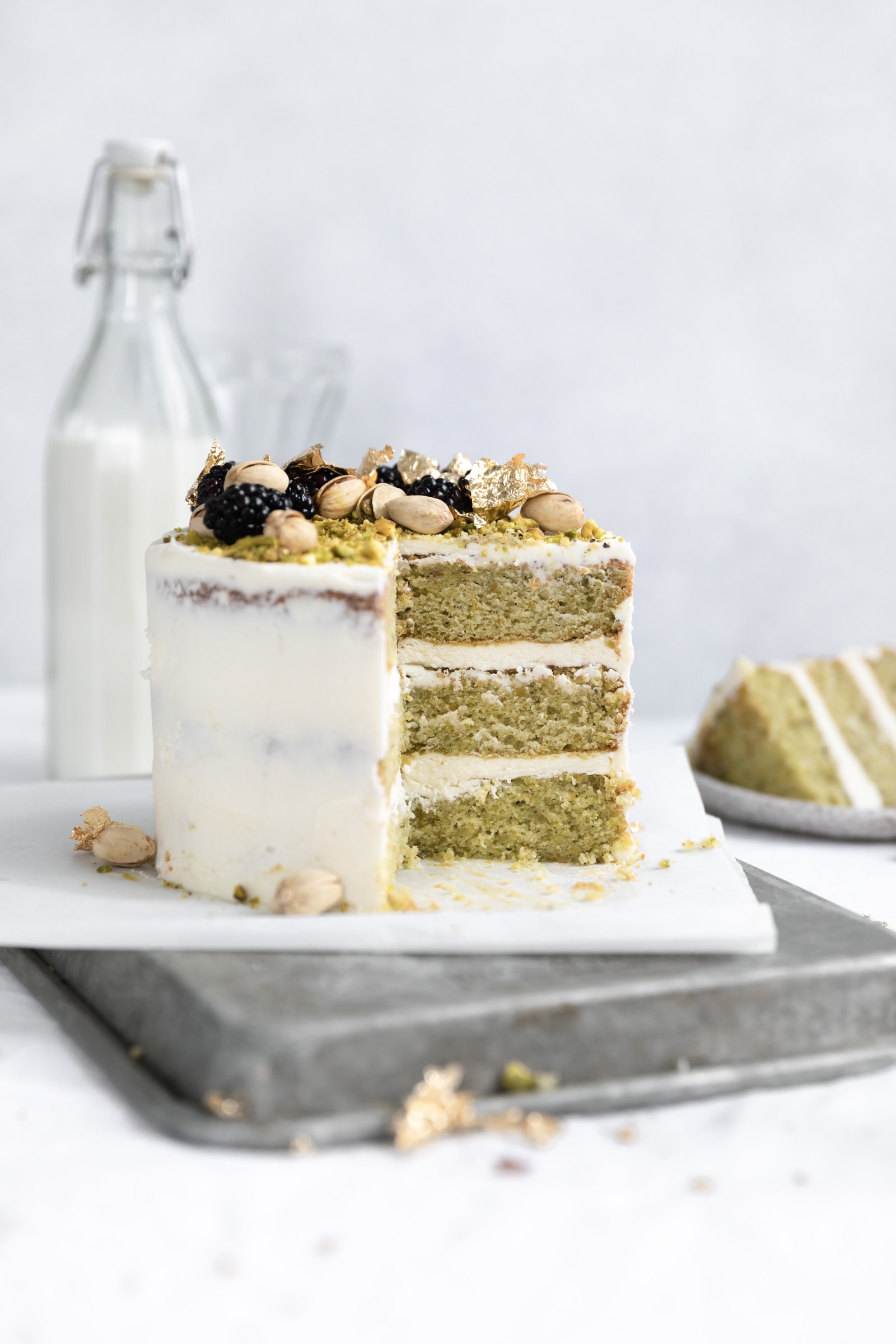 pistachio cake with cream cheese frosting