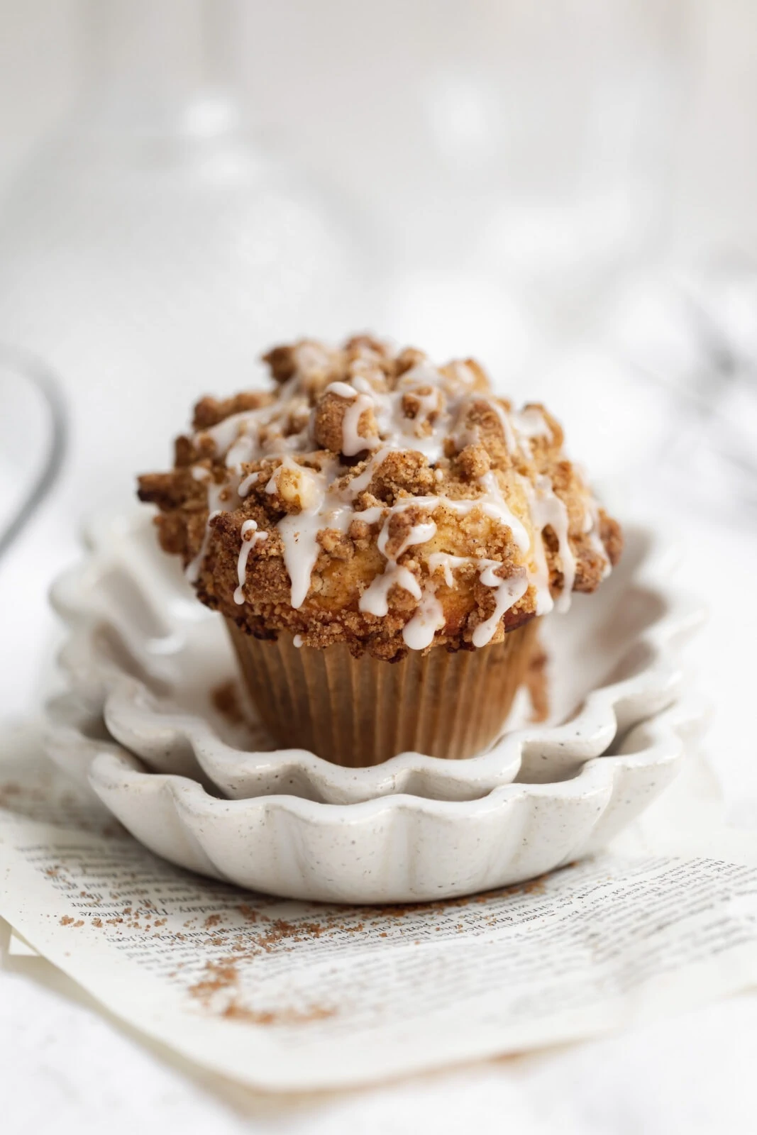 coffee cake muffins with streusel and icing