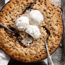 Cast Iron Skillet Chocolate Chunk Cookie - The Hurried Hostess