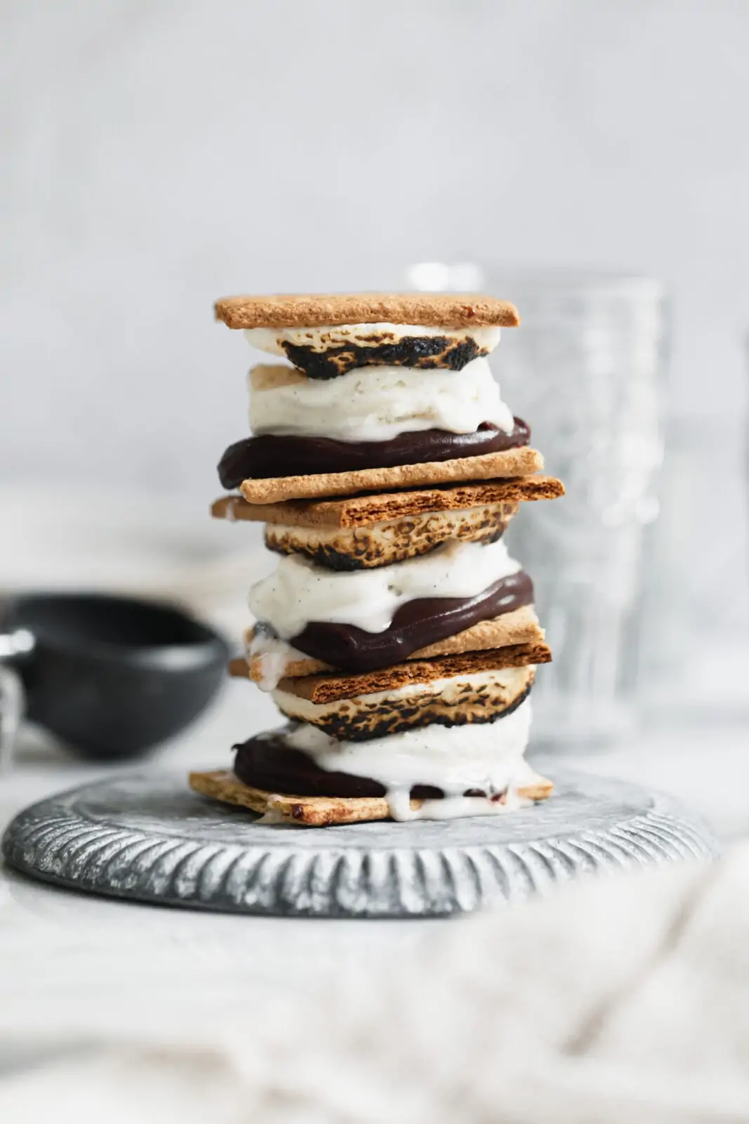 frozen s'mores in a stack