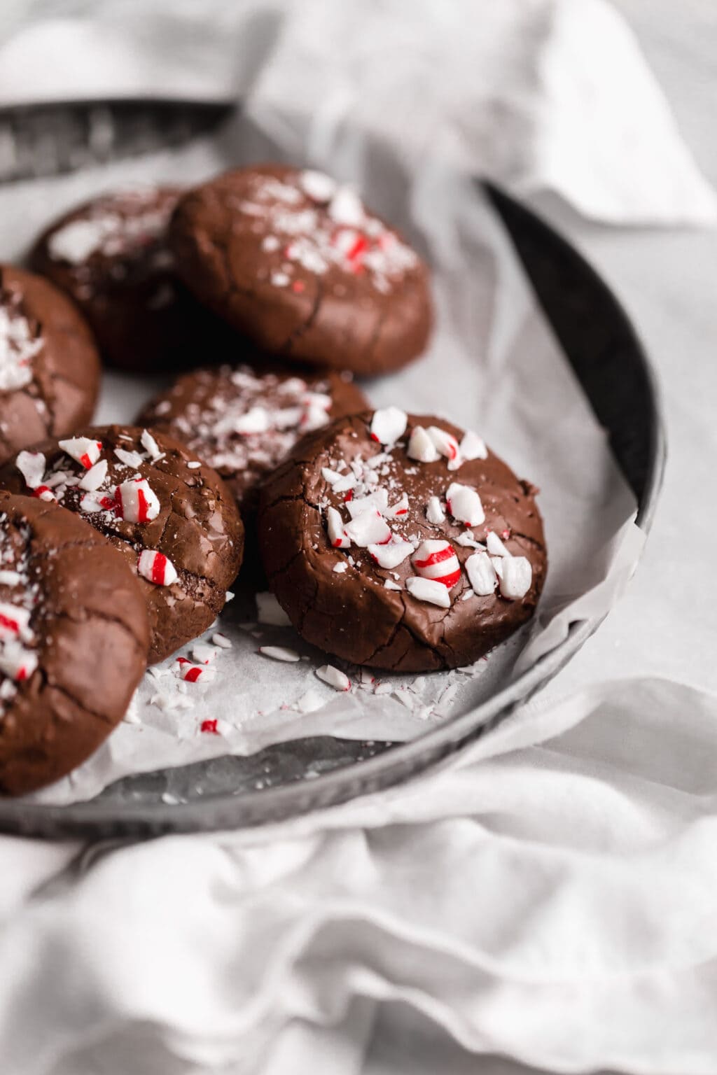 Fudgy Peppermint Brownie Cookies - Broma Bakery