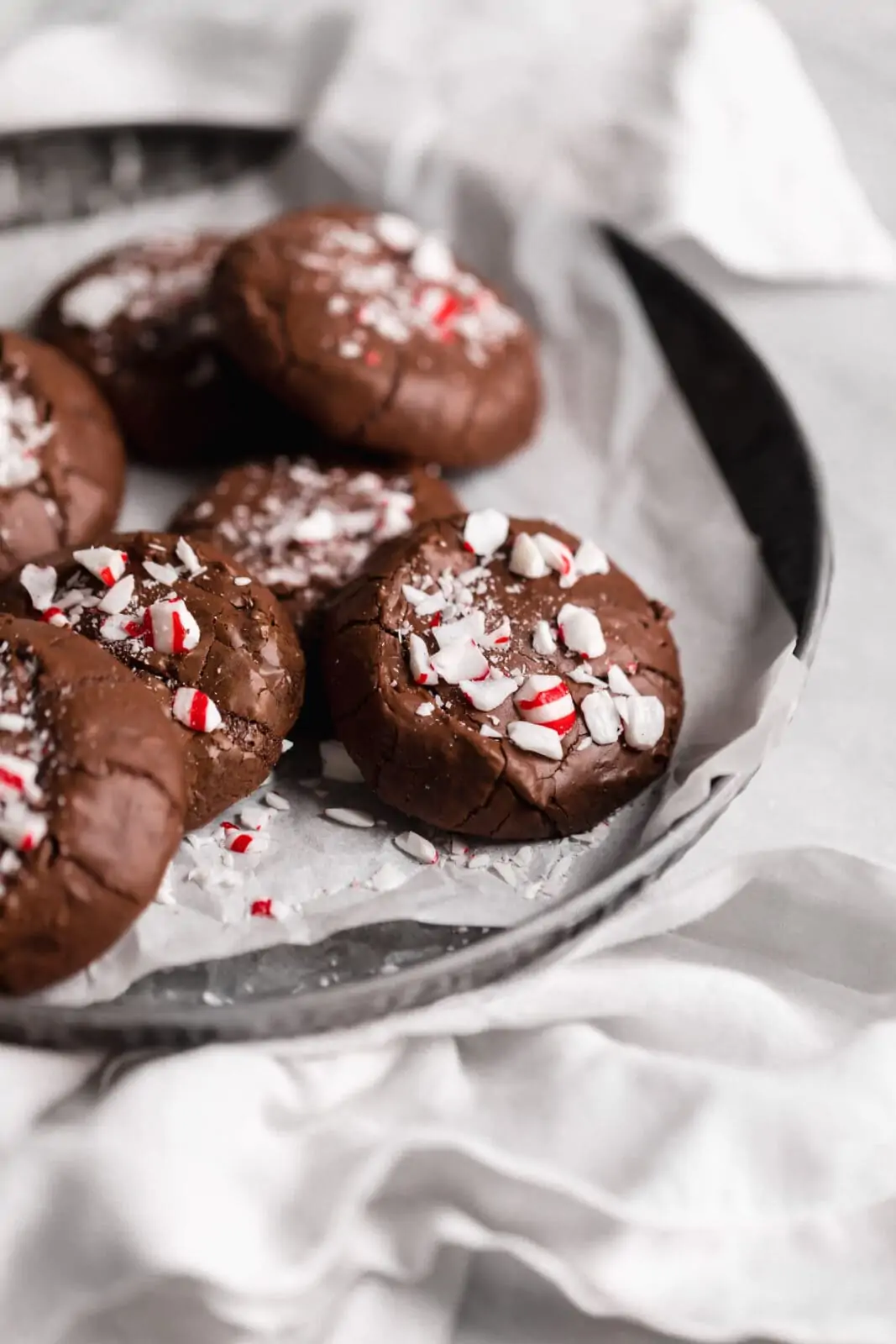 peppermint brownie cookies with candy canes