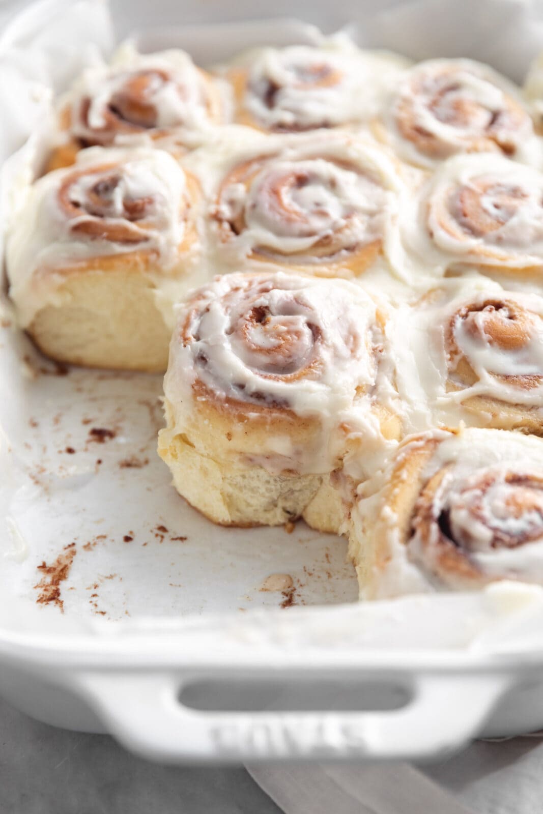 homemade cinnamon rolls with cream cheese frosting
