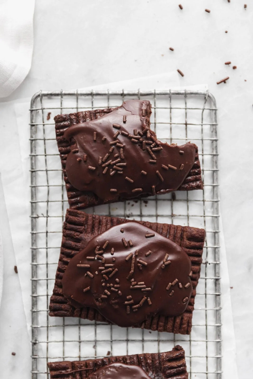 chocolate pop tarts with chocolate frosting