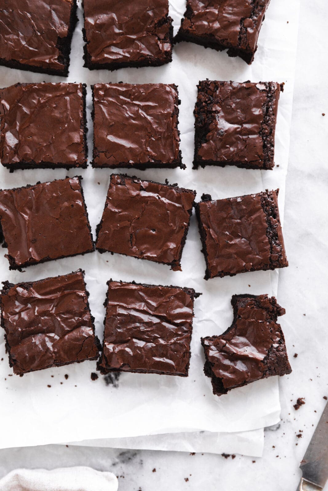 gluten free brownies cut into squares