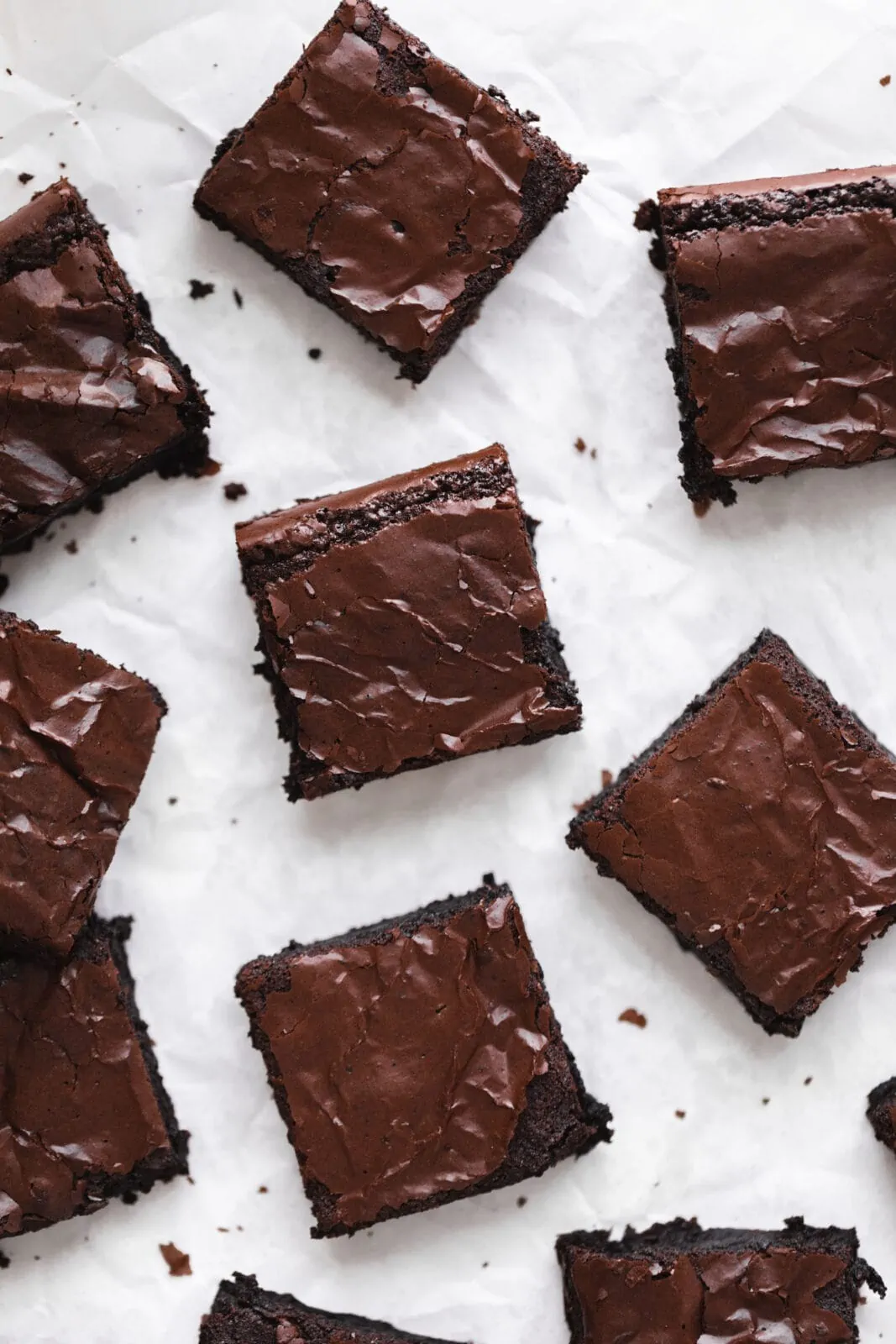 gluten free brownies on parchment paper