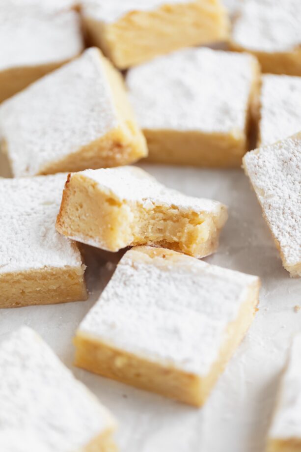 white chocolate brownies with a bite