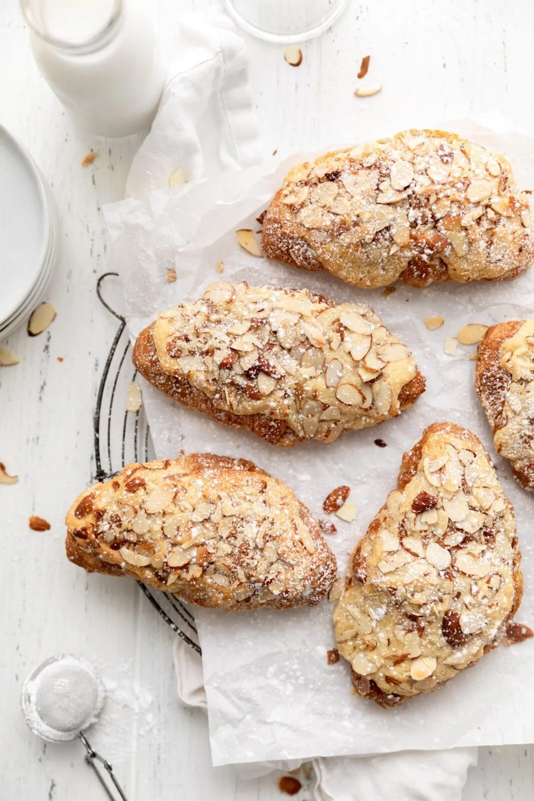 almond croissants with slivered almonds on top