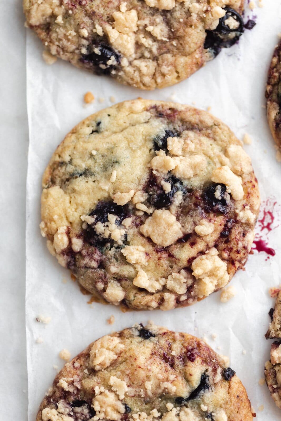blueberry muffin cookies with streusel topping