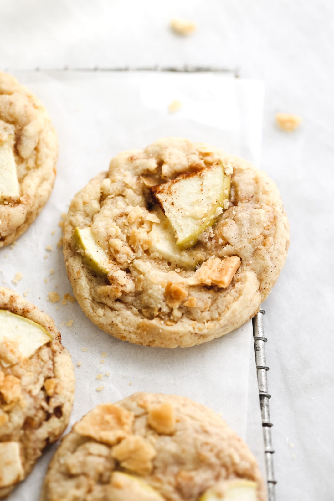 apple pie cookies with apple pieces