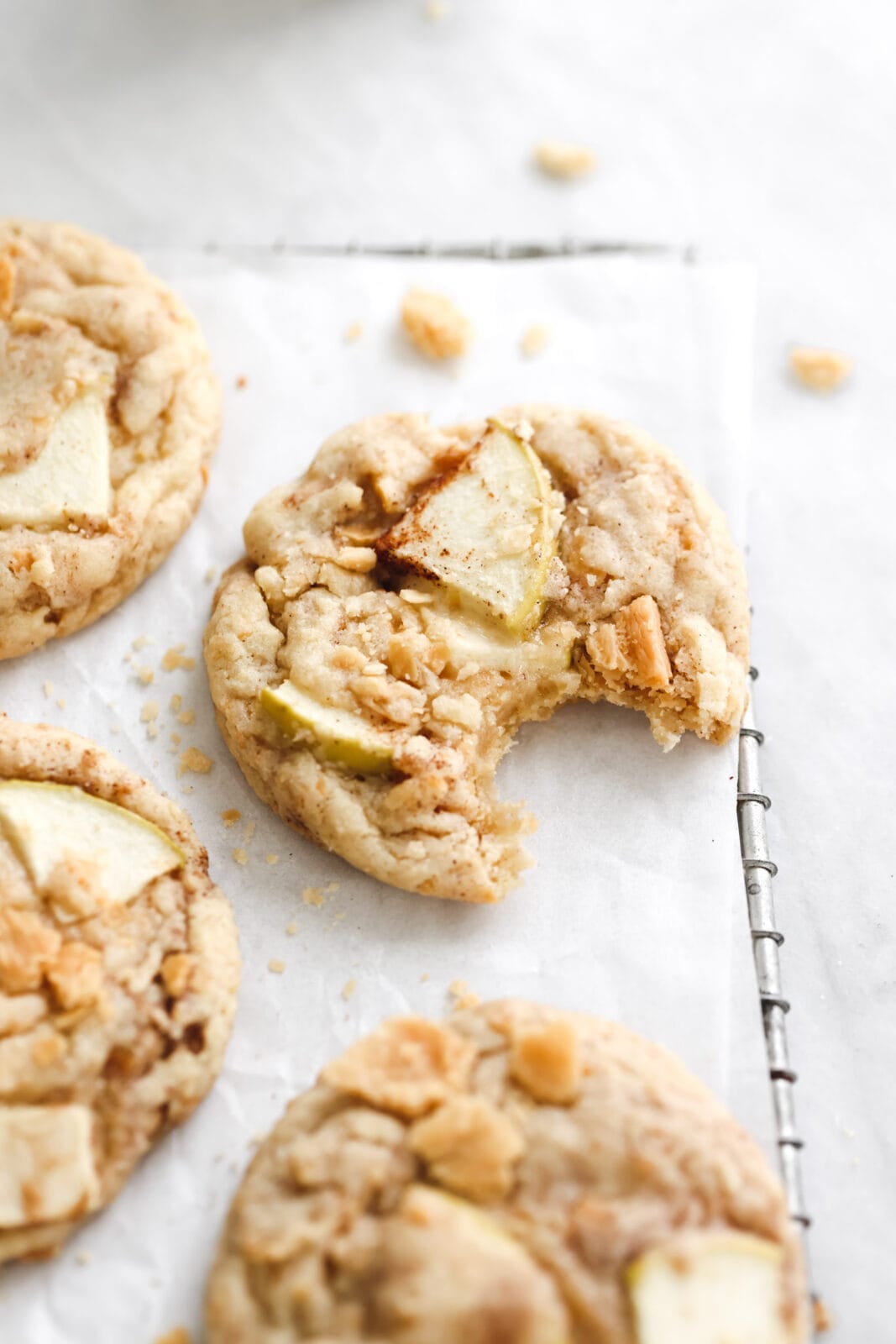 apple pie cookies with pieces of pie crust and apples