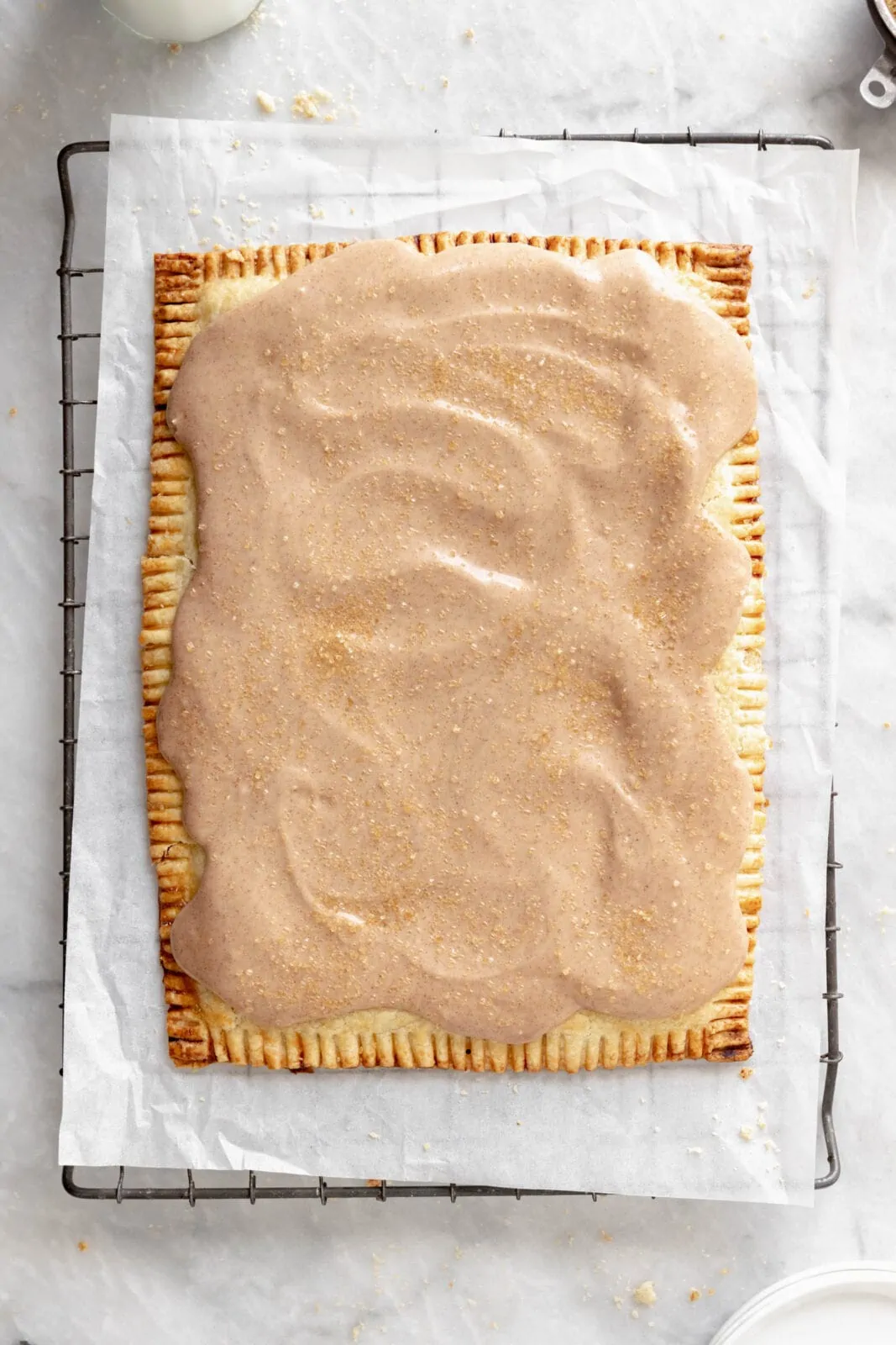 giant pumpkin pop tart with maple frosting