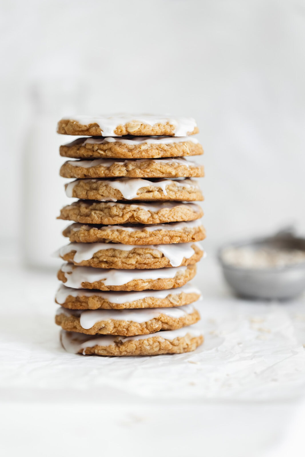 soft and chewy iced oatmeal cookies