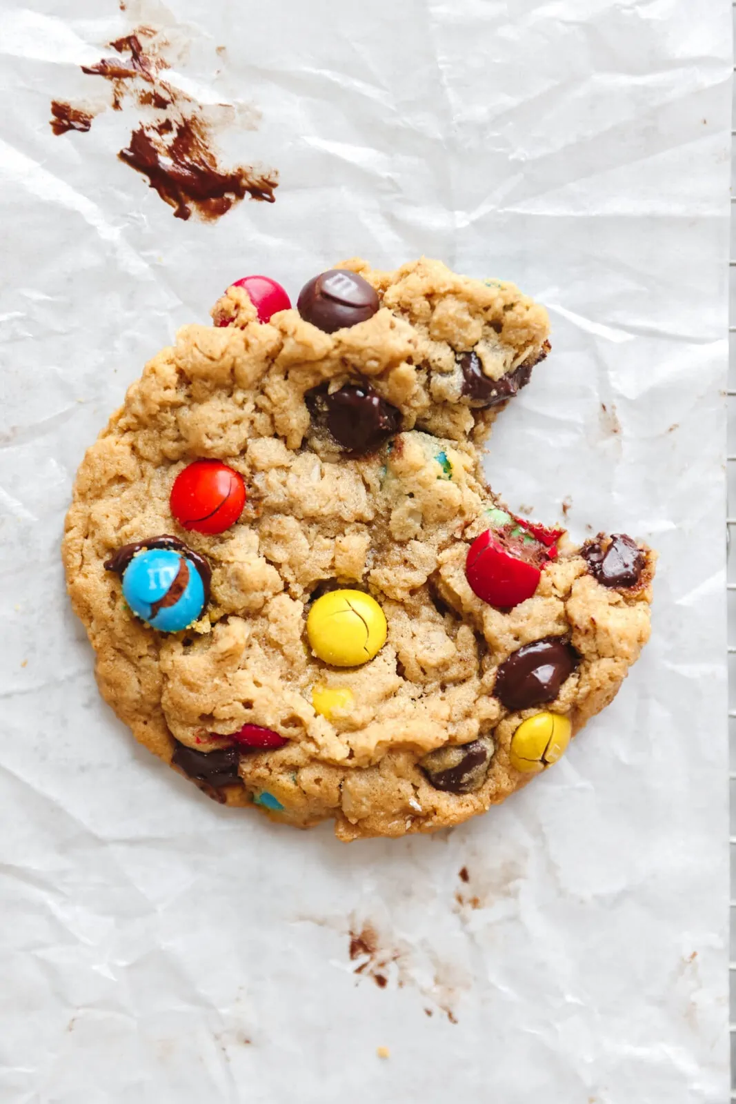 monster cookie with a bite