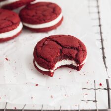 White Chocolate Red Velvet Sandwich Cookies