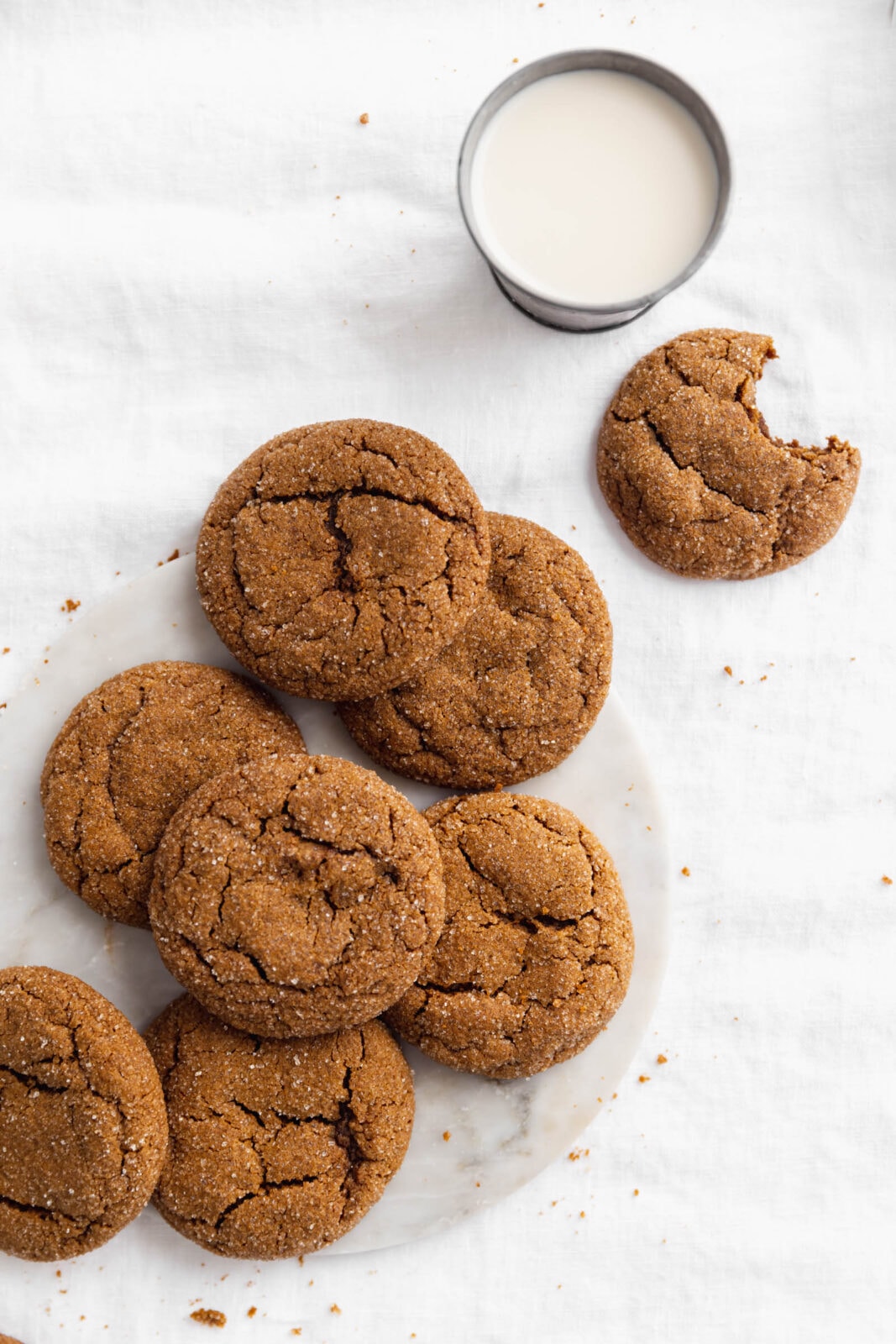 soft and chewy gingerbread cookies with milk