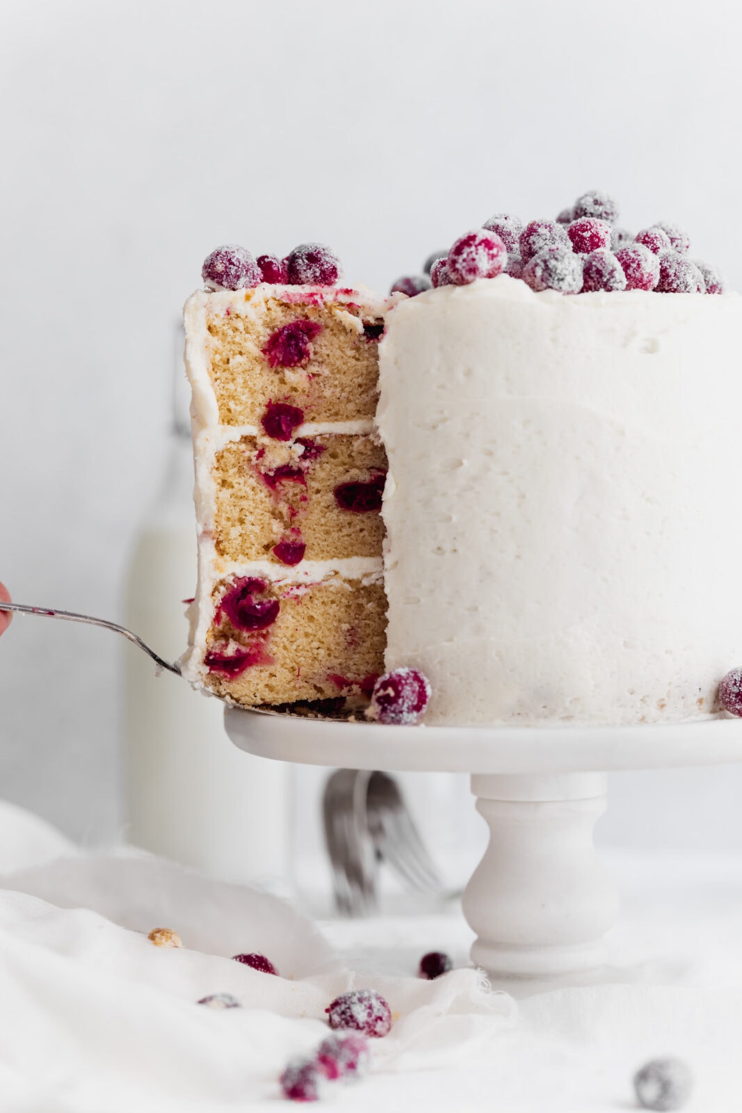 white chocolate cranberry layer cake