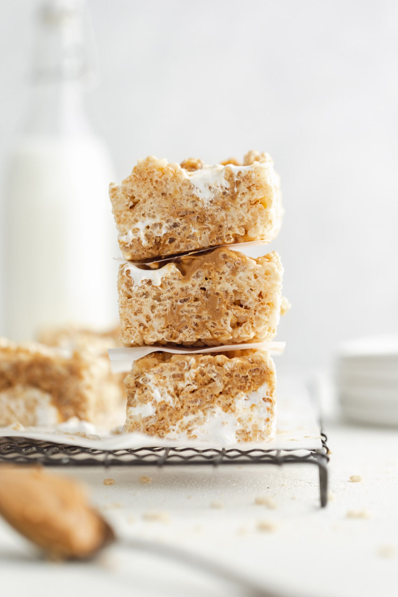 Peanut Butter and Fluff Rice Krispie Treats - Broma Bakery