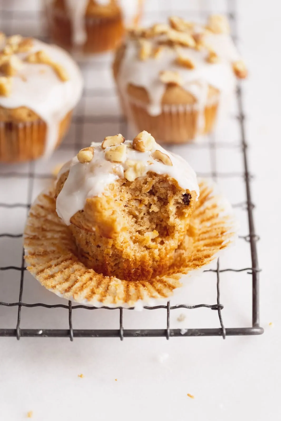 carrot cake muffins with cream cheese glaze