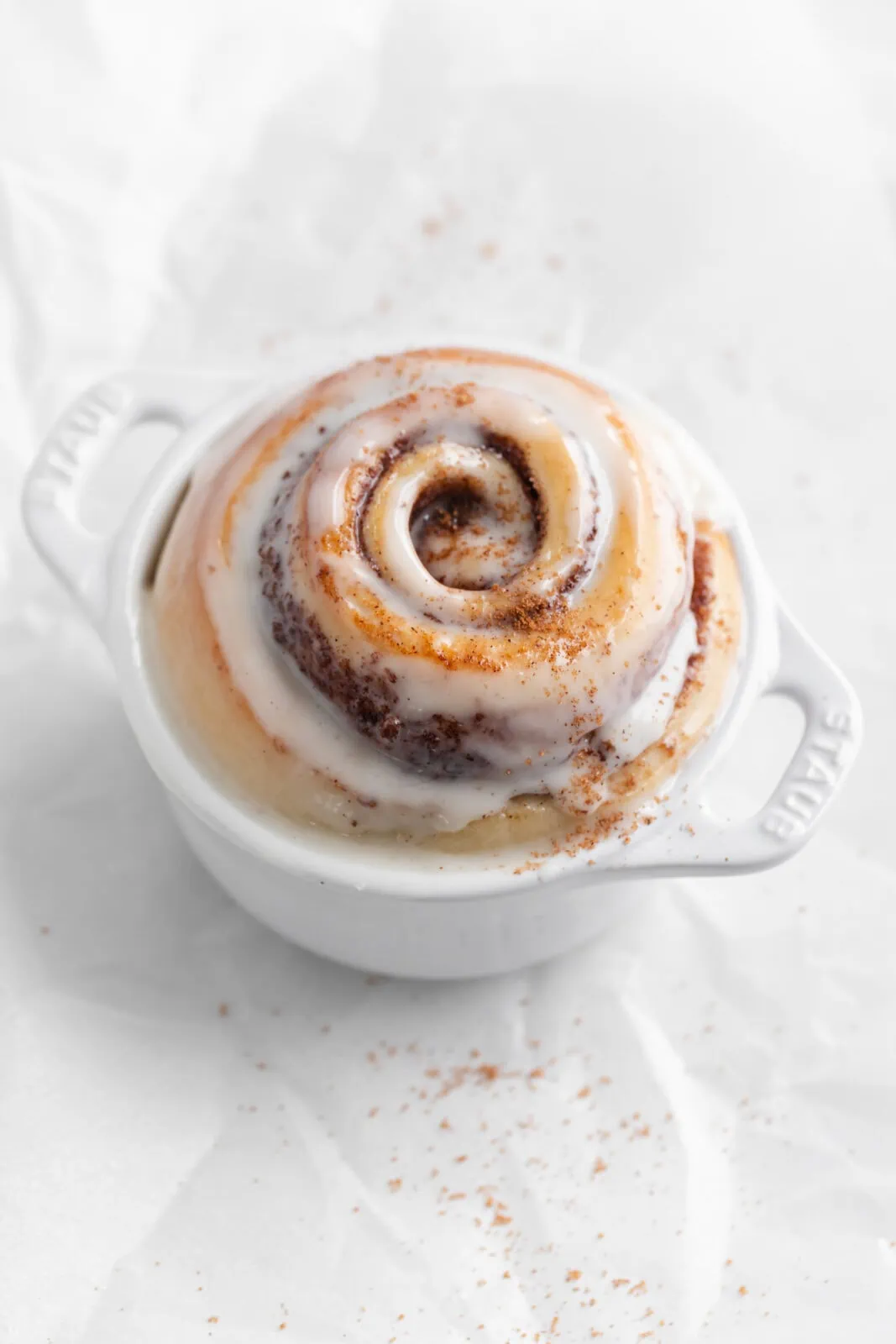 cinnamon roll for one with cream cheese frosting